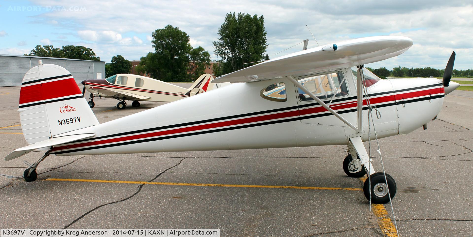 N3697V, 1948 Cessna 140 C/N 14973, Cessna 140 on the line.