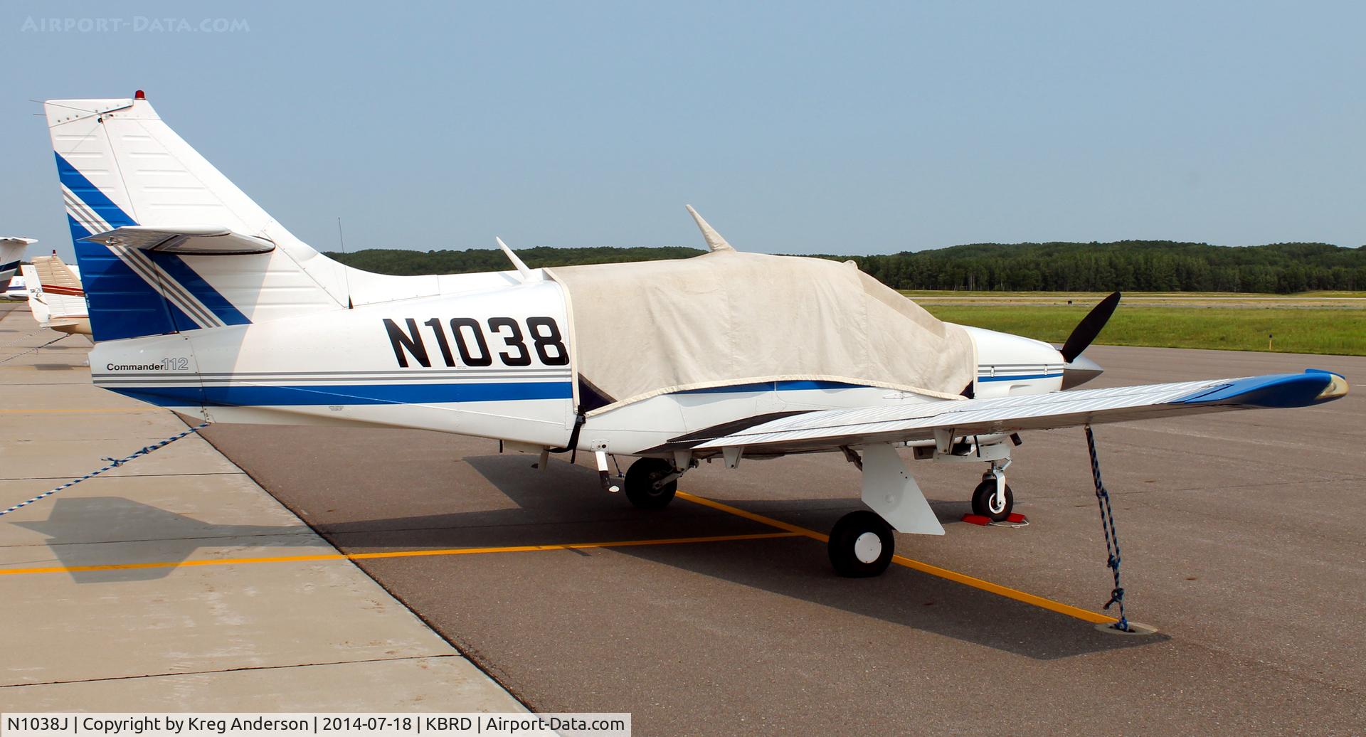 N1038J, 1973 Aero Commander 112 C/N 118, Aero Commander 112 on the ramp in Brainerd, MN.