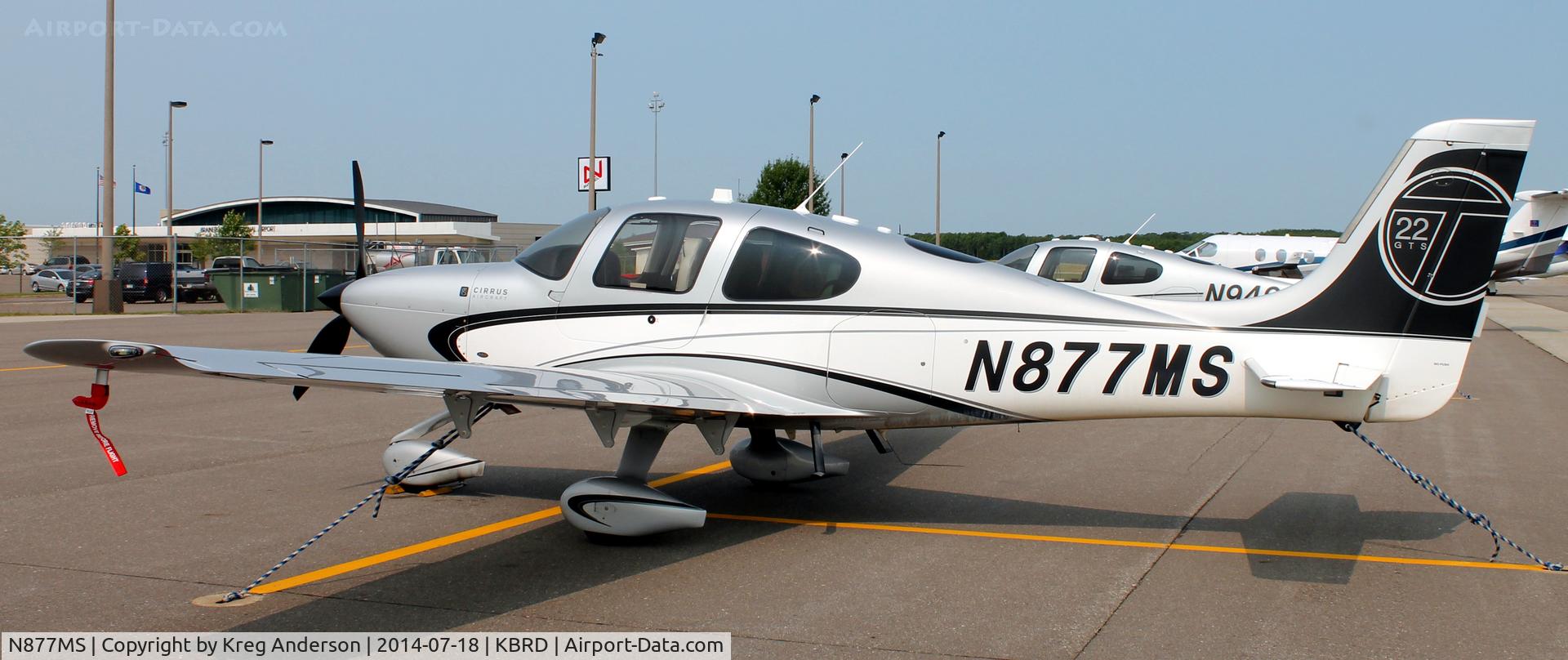 N877MS, 2013 Cirrus SR22T C/N 0629, Cirrus SR22T on the ramp in Brainerd, MN.