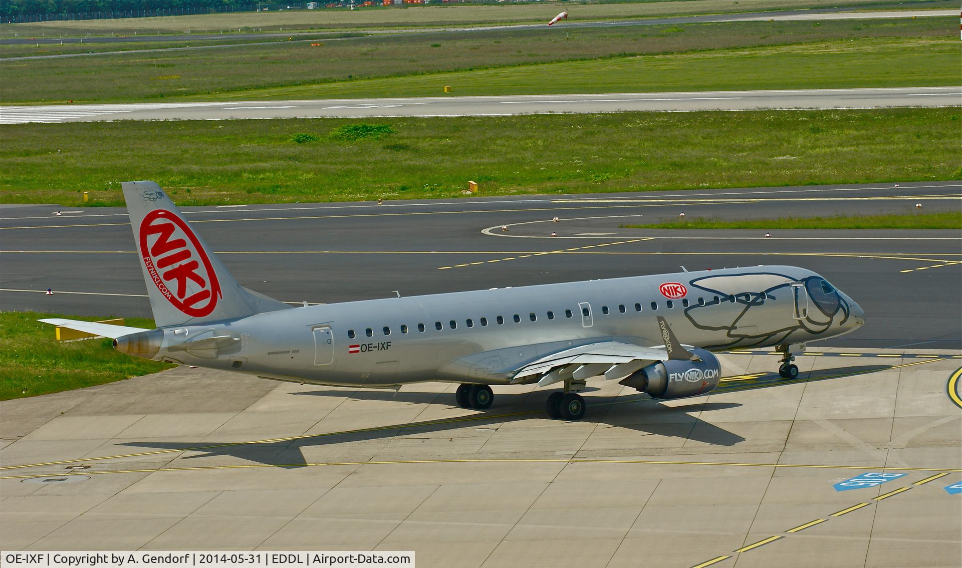 OE-IXF, 2011 Embraer 190LR (ERJ-190-100LR) C/N 19000420, Niki, is here at Düsseldorf Int'l(EDDL)
