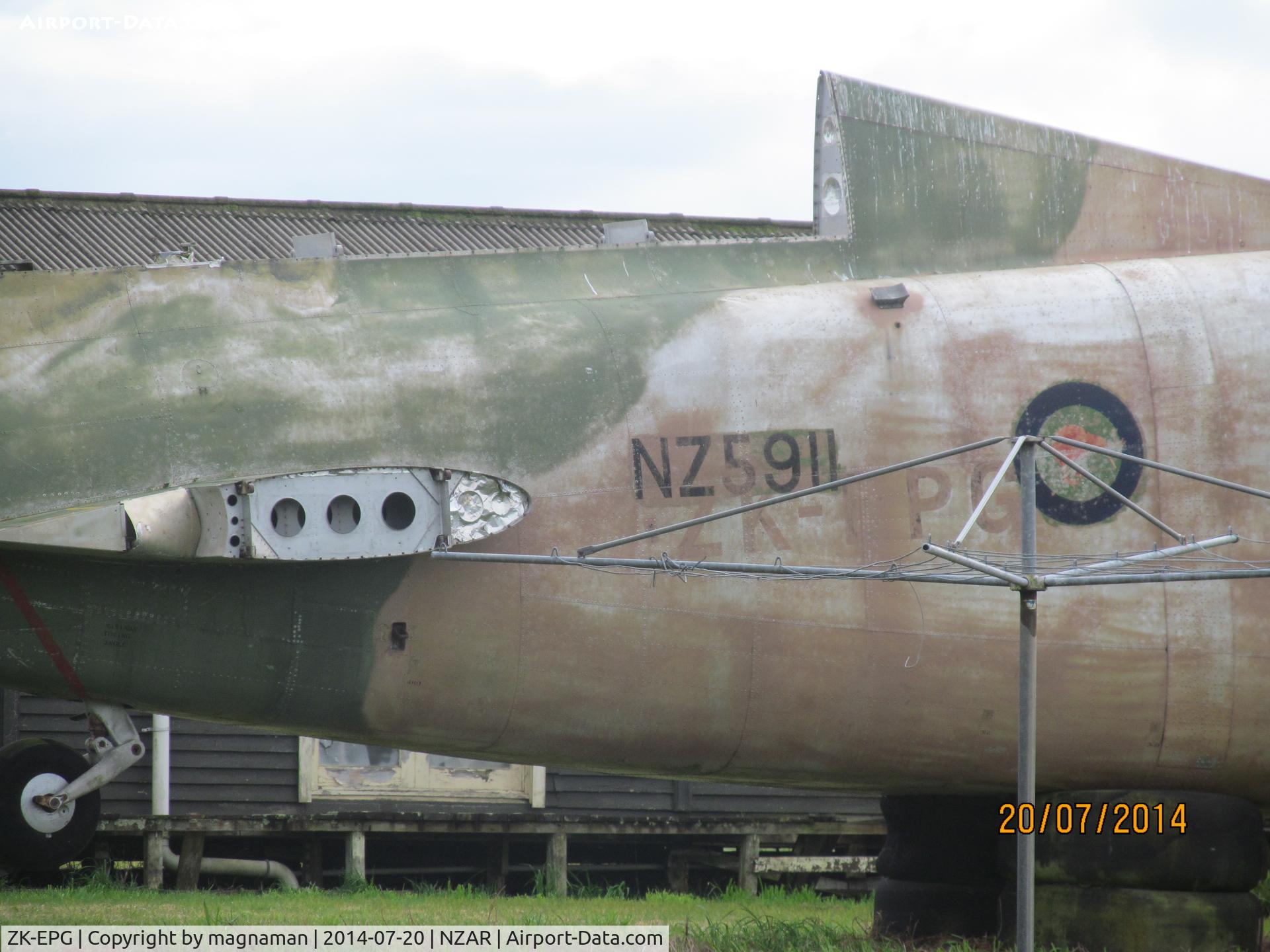 ZK-EPG, Bristol 170 Freighter Mk.31M C/N 13135, JUst about make out the civil reg by NZ5911 military serial. Looking very sad still stuck outside at Ardmore - where are MOTAT in all this??