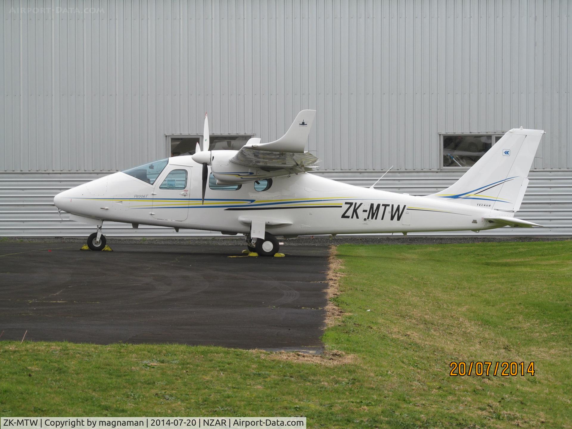 ZK-MTW, 2011 Tecnam P-2006T C/N 065, not in usual place today - nice to get a good photo