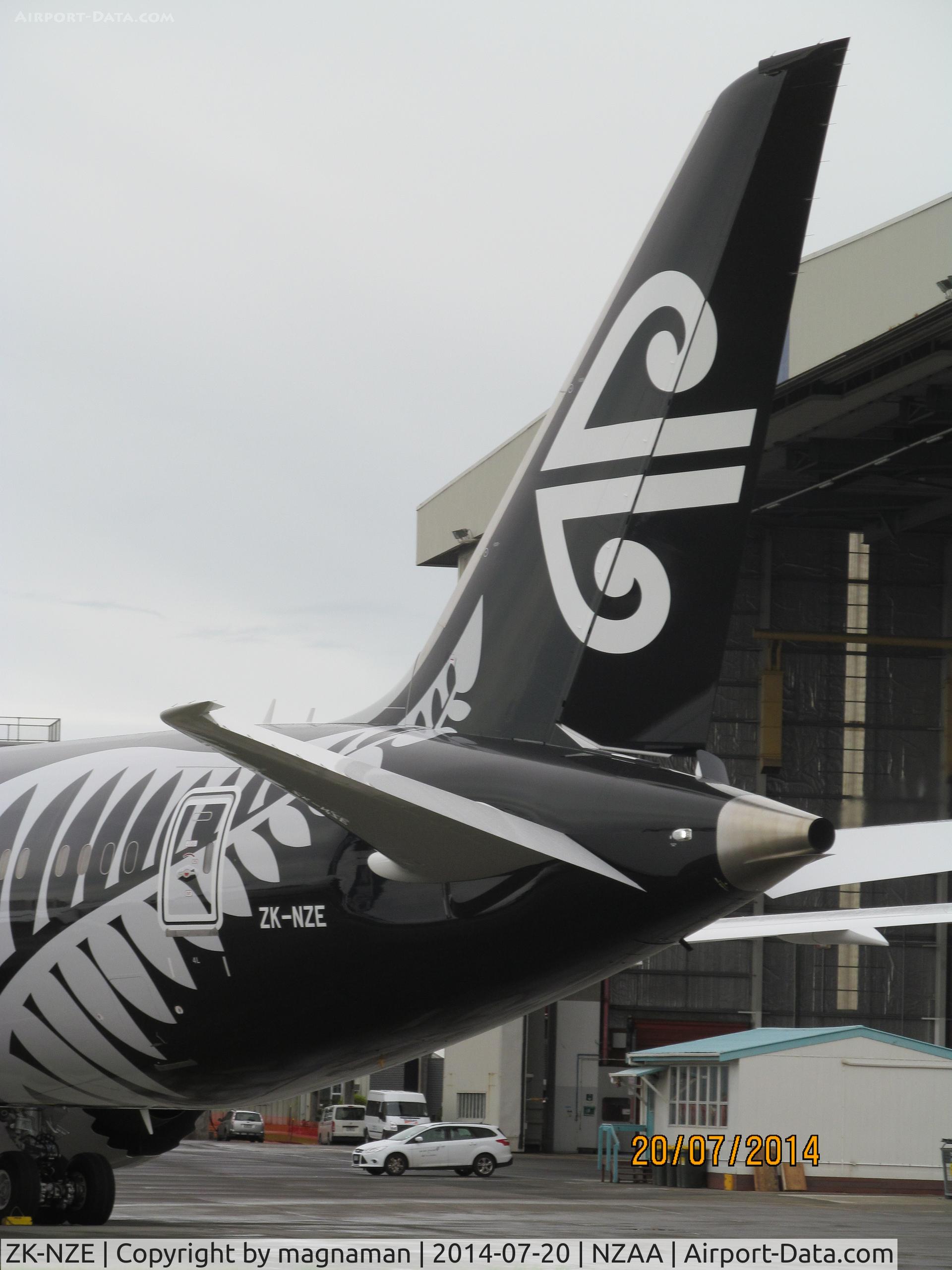 ZK-NZE, 2014 Boeing 787-9 Dreamliner C/N 34334, At last outside the hangar at AKL - my first close up view since it flew over the city on delivery on 11/7/14