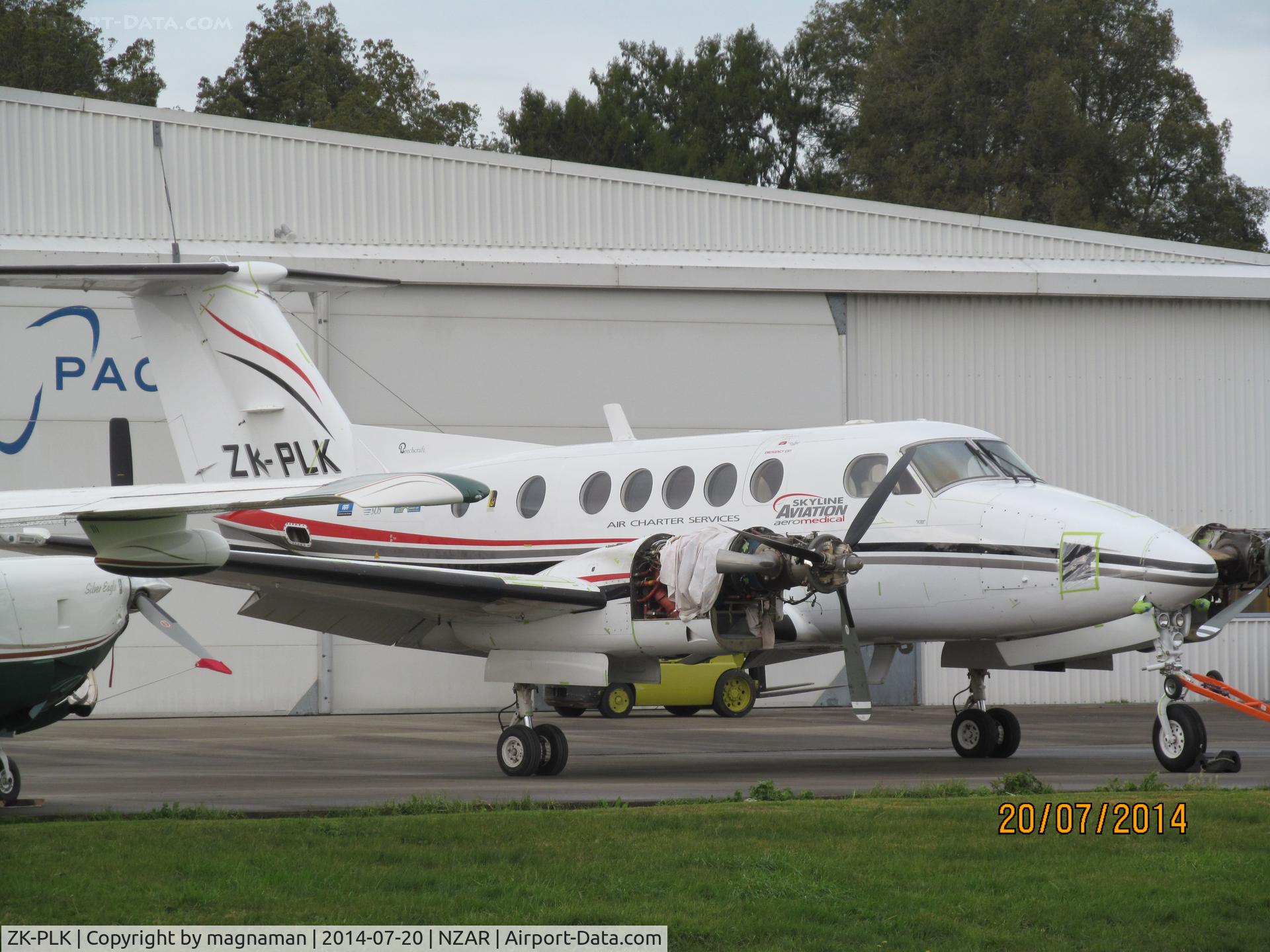 ZK-PLK, 1982 Beech B200C Super King Air King Air C/N BL-64, on maintenance at hawker pacific