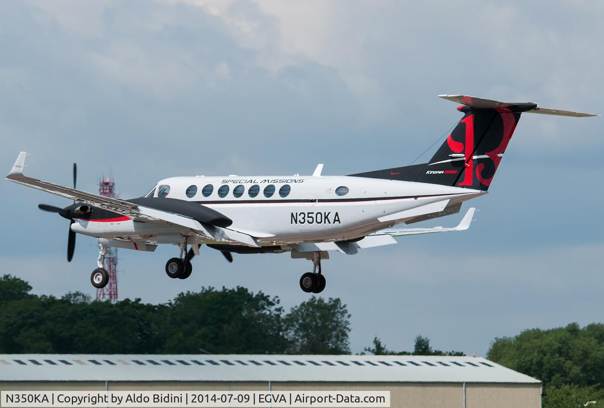 N350KA, 1997 Raytheon Aircraft Company B300 C/N FL173, On landind at Fairford Airbase for the Air Tattoo 2014