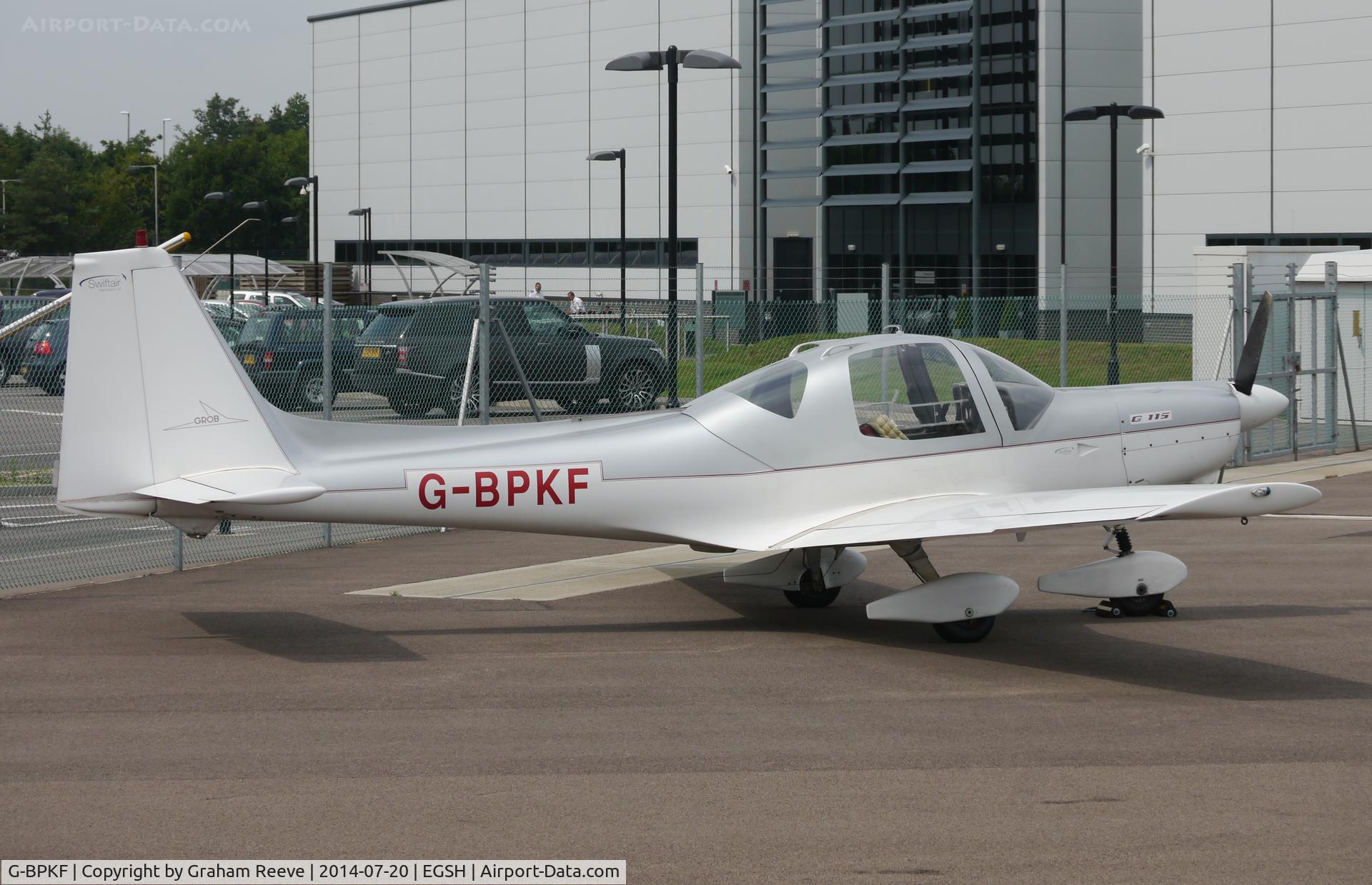 G-BPKF, 1988 Grob G-115 C/N 8075, Parked at Norwich.