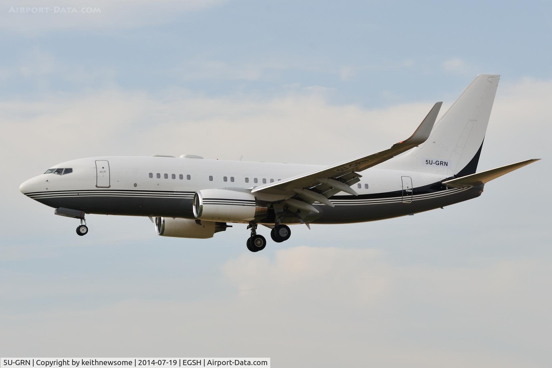 5U-GRN, 1998 Boeing 737-75U C/N 28976,  Government of Niger, formerly VP-BRM.