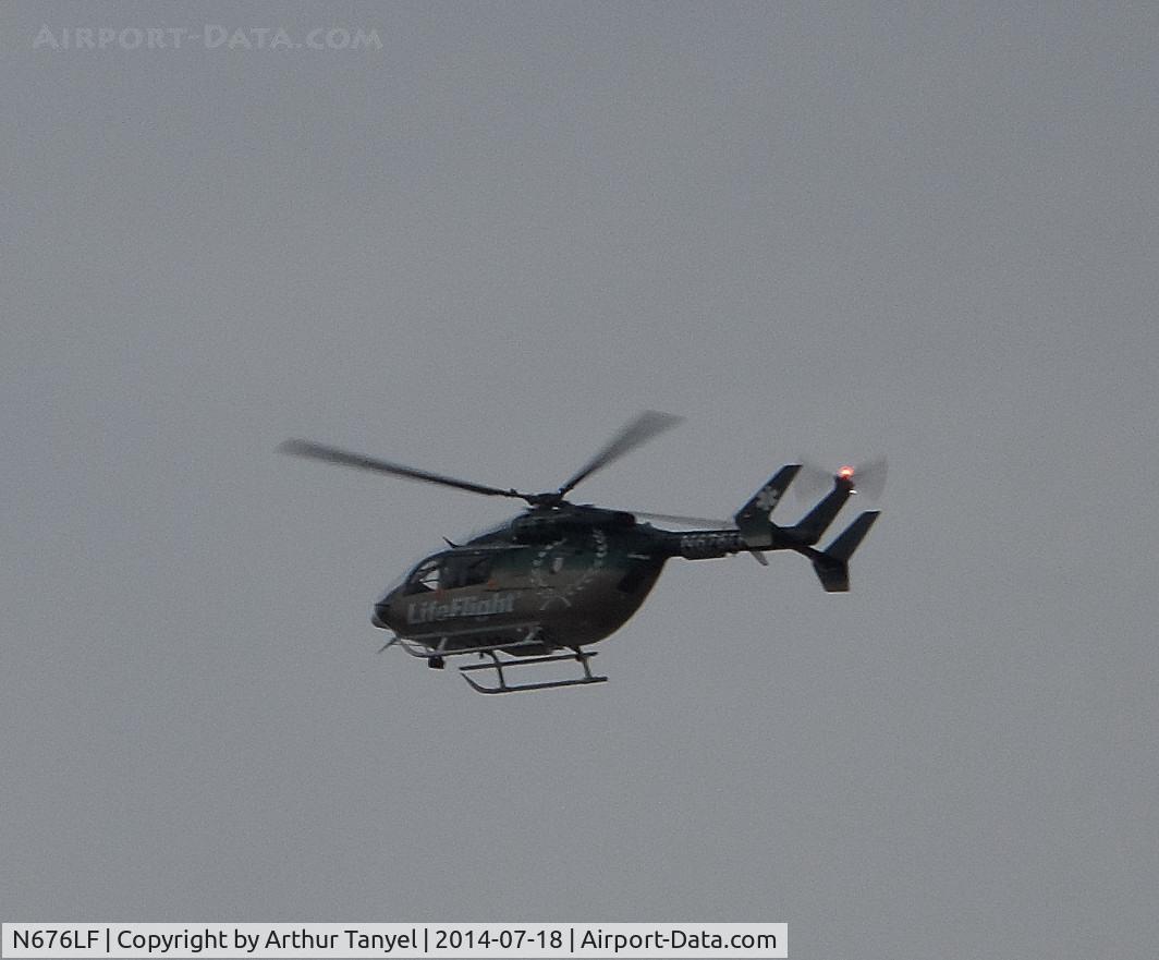 N676LF, 2007 Eurocopter-Kawasaki EC-145 (BK-117C-2) C/N 9115, Flying over Pittsburgh