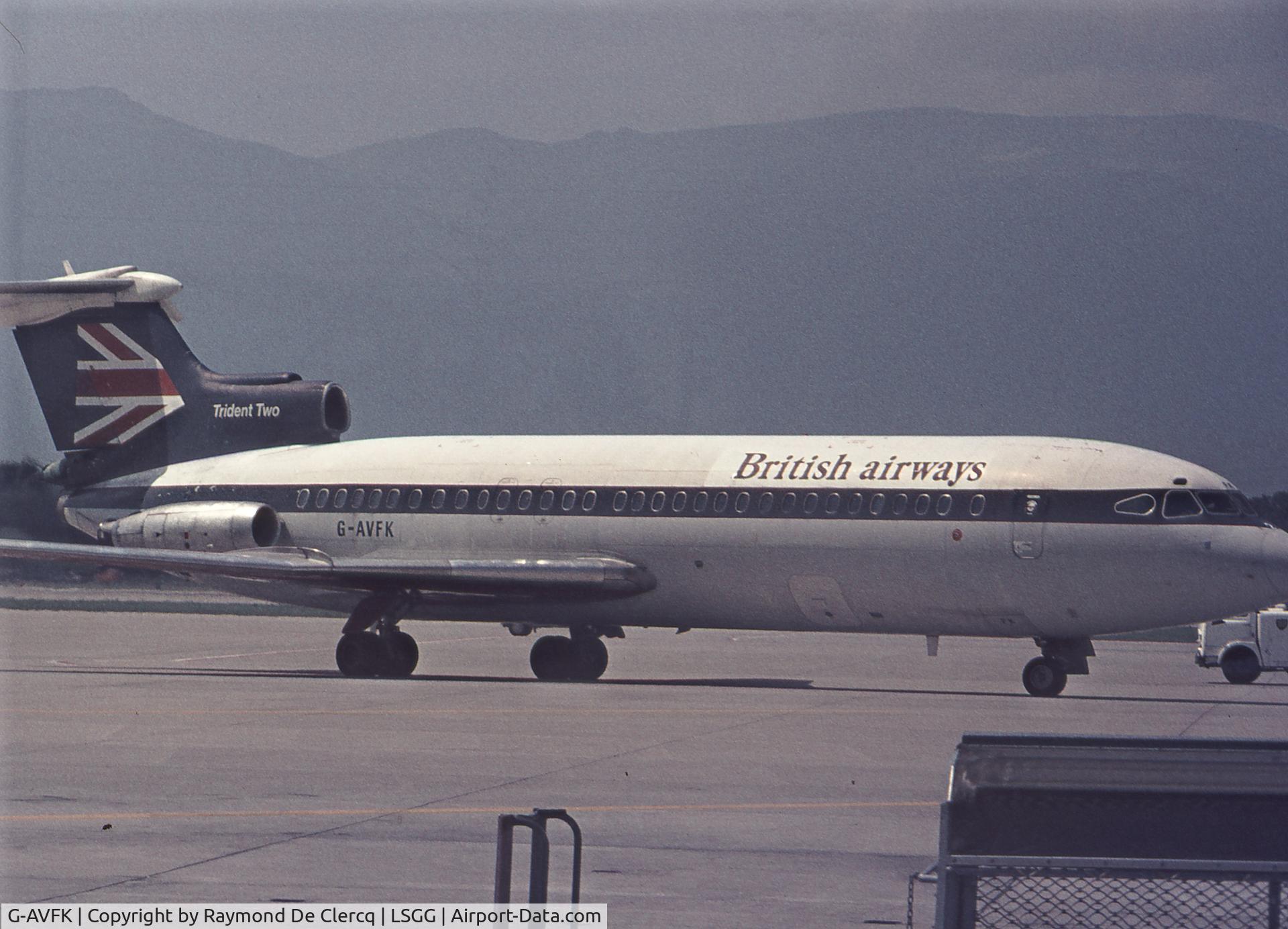 G-AVFK, 1969 Hawker Siddeley HS-121 Trident 2E C/N 2150, Geneva ; July 1974