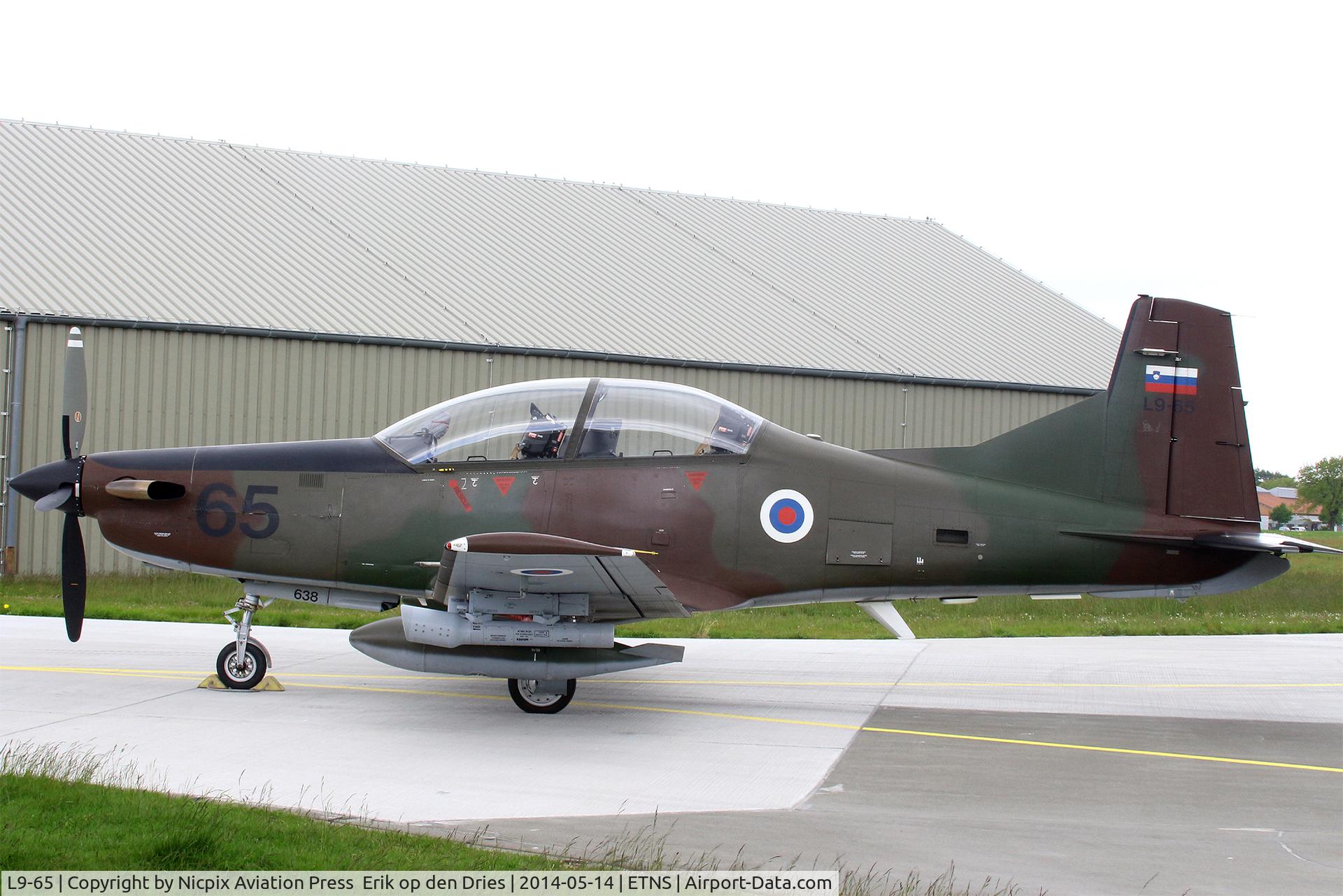 L9-65, Pilatus PC-9M Hudournik C/N 638, Slovenia AF PC-9M at Jagel AB, Germany.