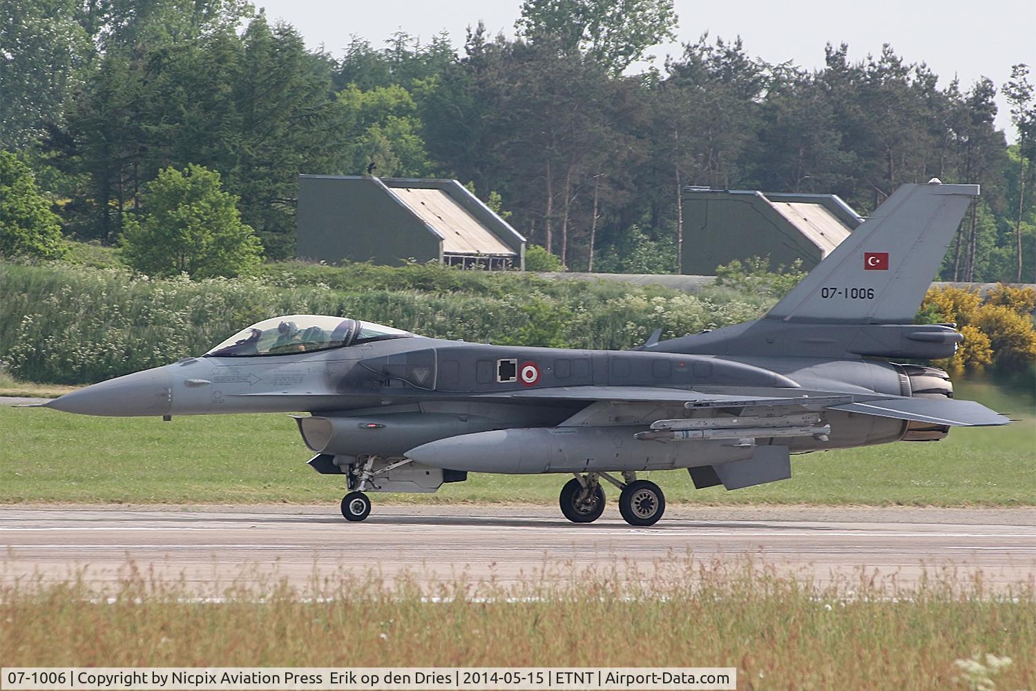 07-1006, Lockheed Martin F-16C Fighting Falcon C/N NV-6, 07-1006 was one of the Turkey AF F-16's operating out of Wittmund AB, Germany,  during the NATO exercise JAWTEX 2014
