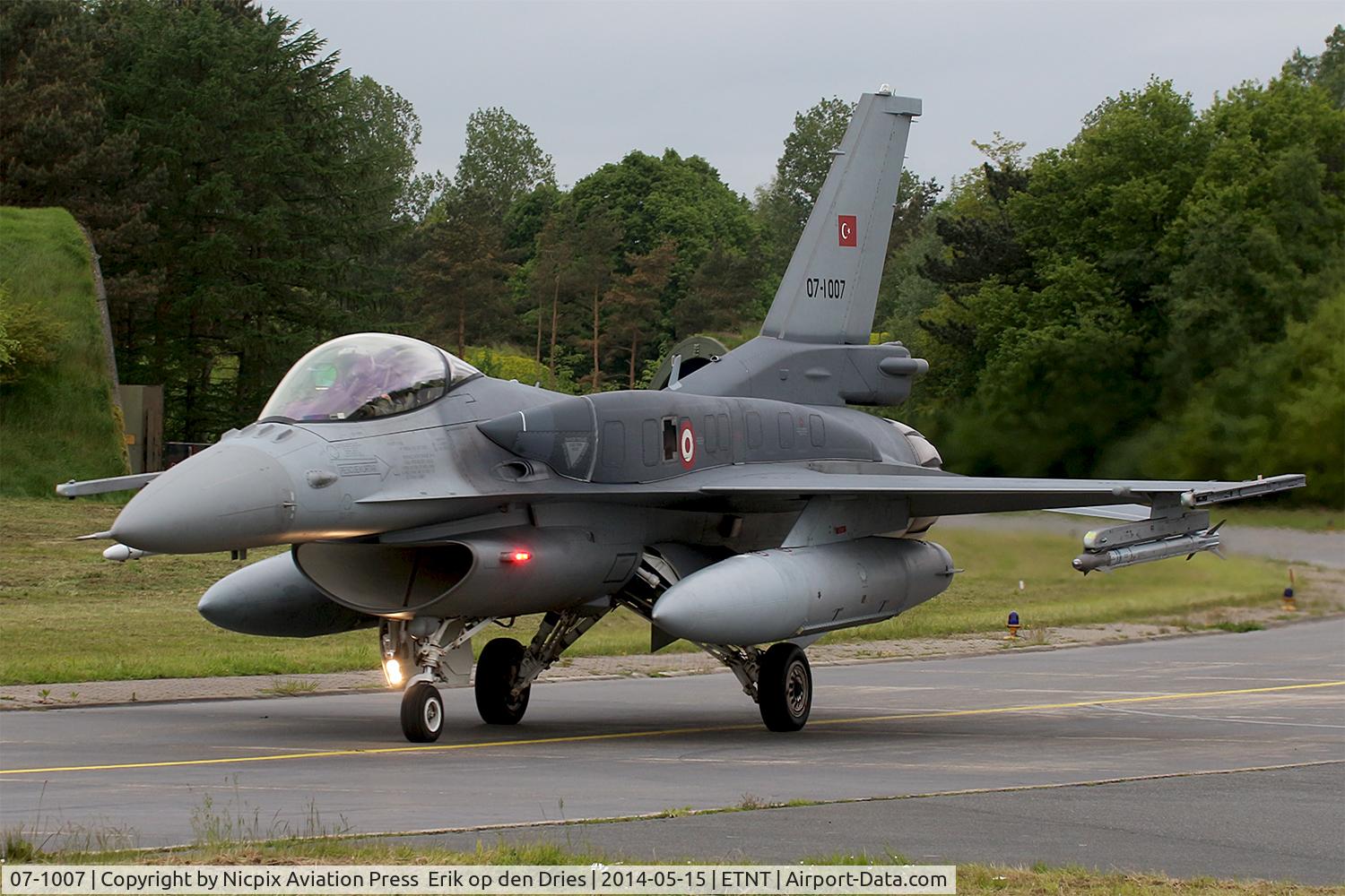 07-1007, Lockheed Martin F-16C Fighting Falcon C/N NV-7, 07-1007 seen here heading for the runway at Wittmund AB, Germany.