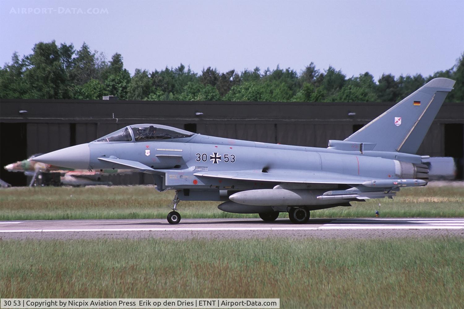 30 53, Eurofighter EF-2000 Typhoon S C/N GS038, 3053 returning from a JAWTEX 2014 mission.