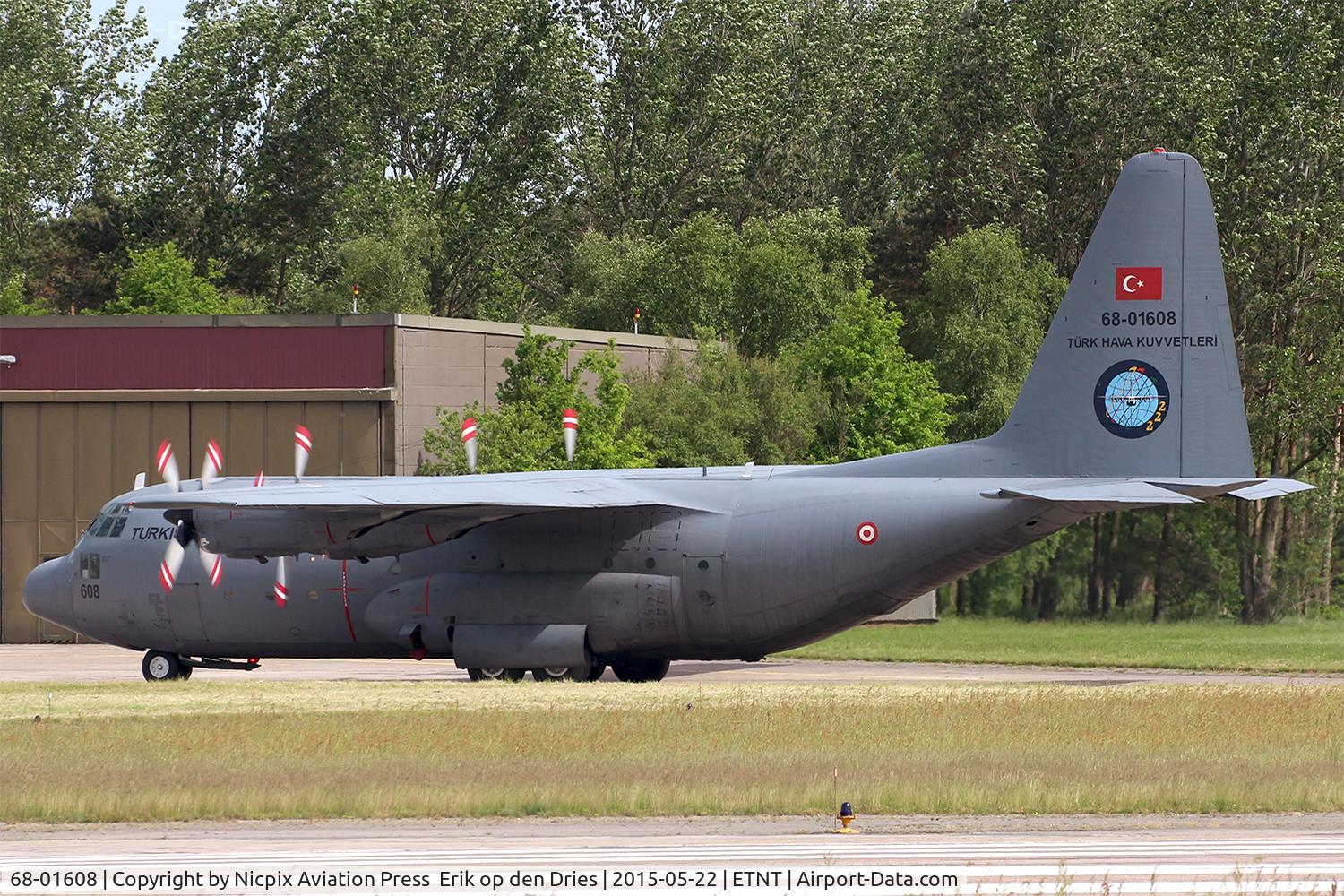 68-01608, Lockheed C-130E Hercules C/N 4307, 68-01608 taxiing to the X-servicing flight at Wittmund AB, Germany, during the NATO exercise JAWTEX 2014