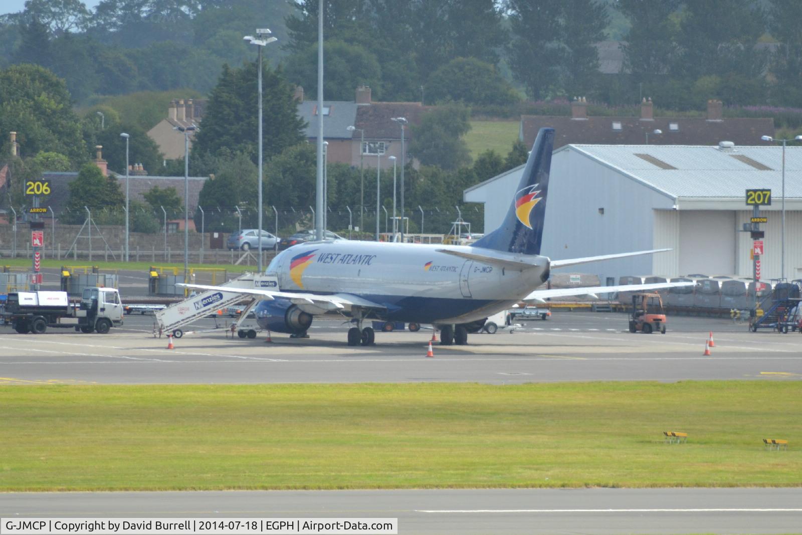 G-JMCP, 1987 Boeing 737-3T0F C/N 23578, West Atlantic Boeing 737-3T0F at Edinburgh Airport.