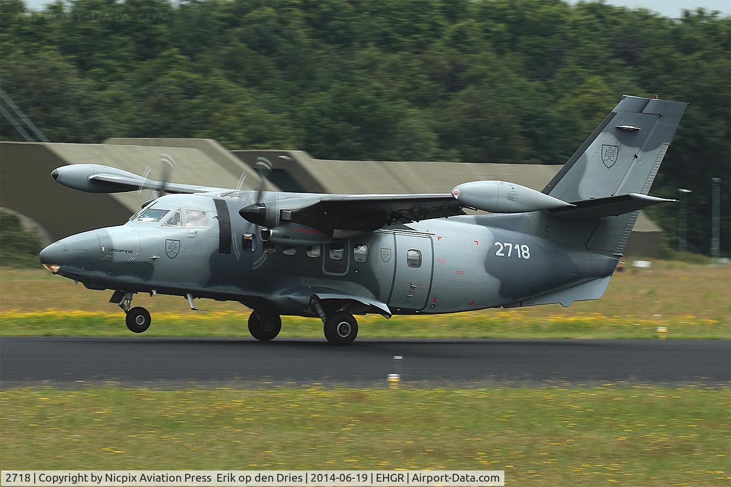 2718, 1992 Let L-410UVP-S Turbolet C/N 092718, 2718 landing at Gilze-Rijen AB