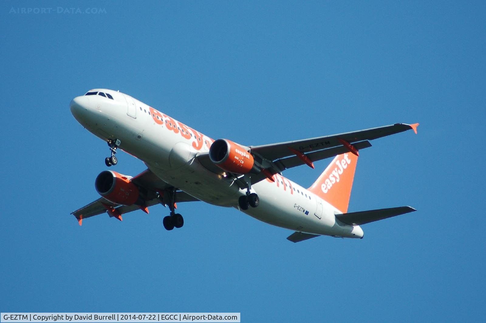 G-EZTM, 2009 Airbus A320-214 C/N 4014, Easijet Airbus A320-214 G-EZTM on approach to Manchester Airport.