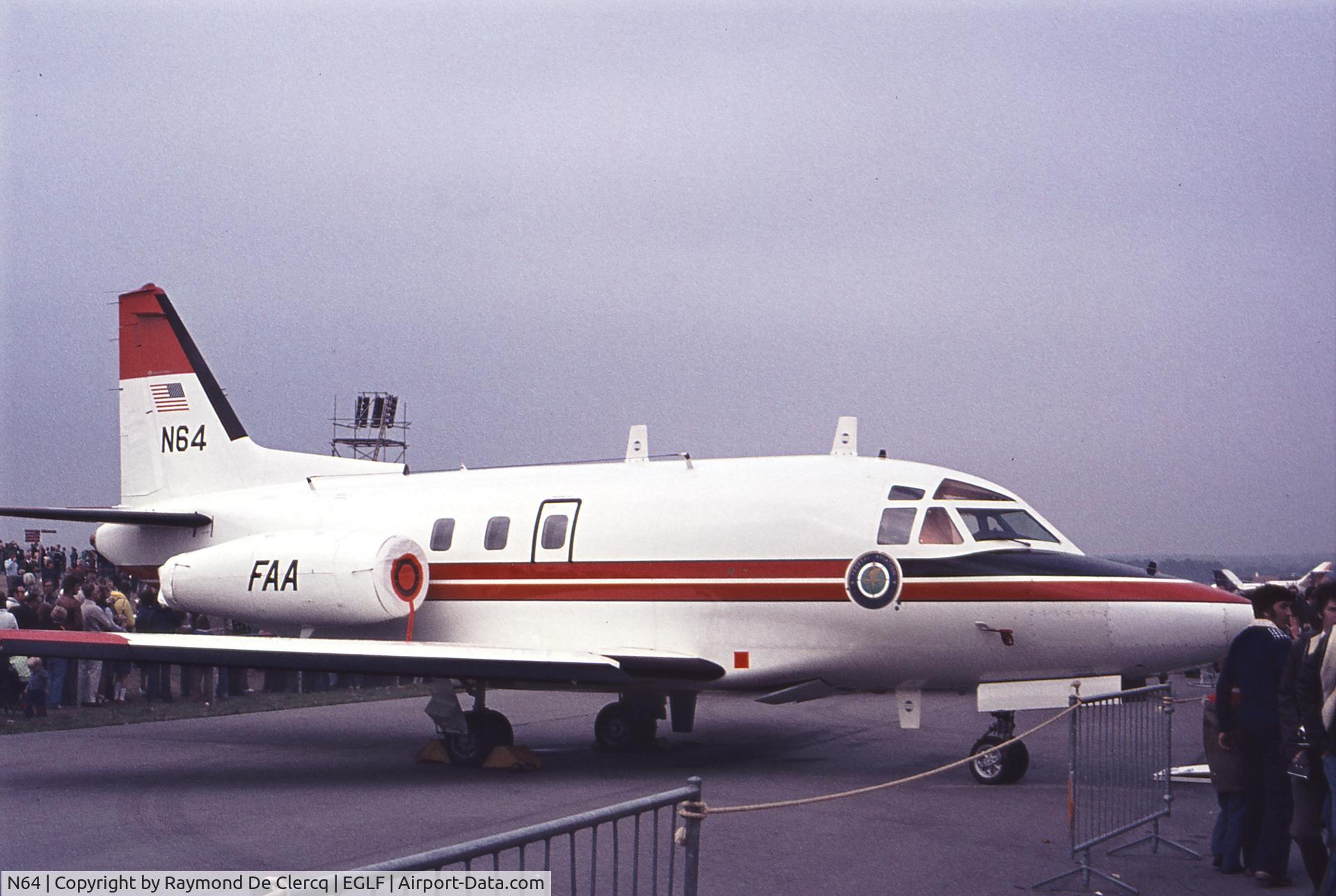 N64, 1975 North American Sabre 75A C/N 380-35, Farnborough, 1976.