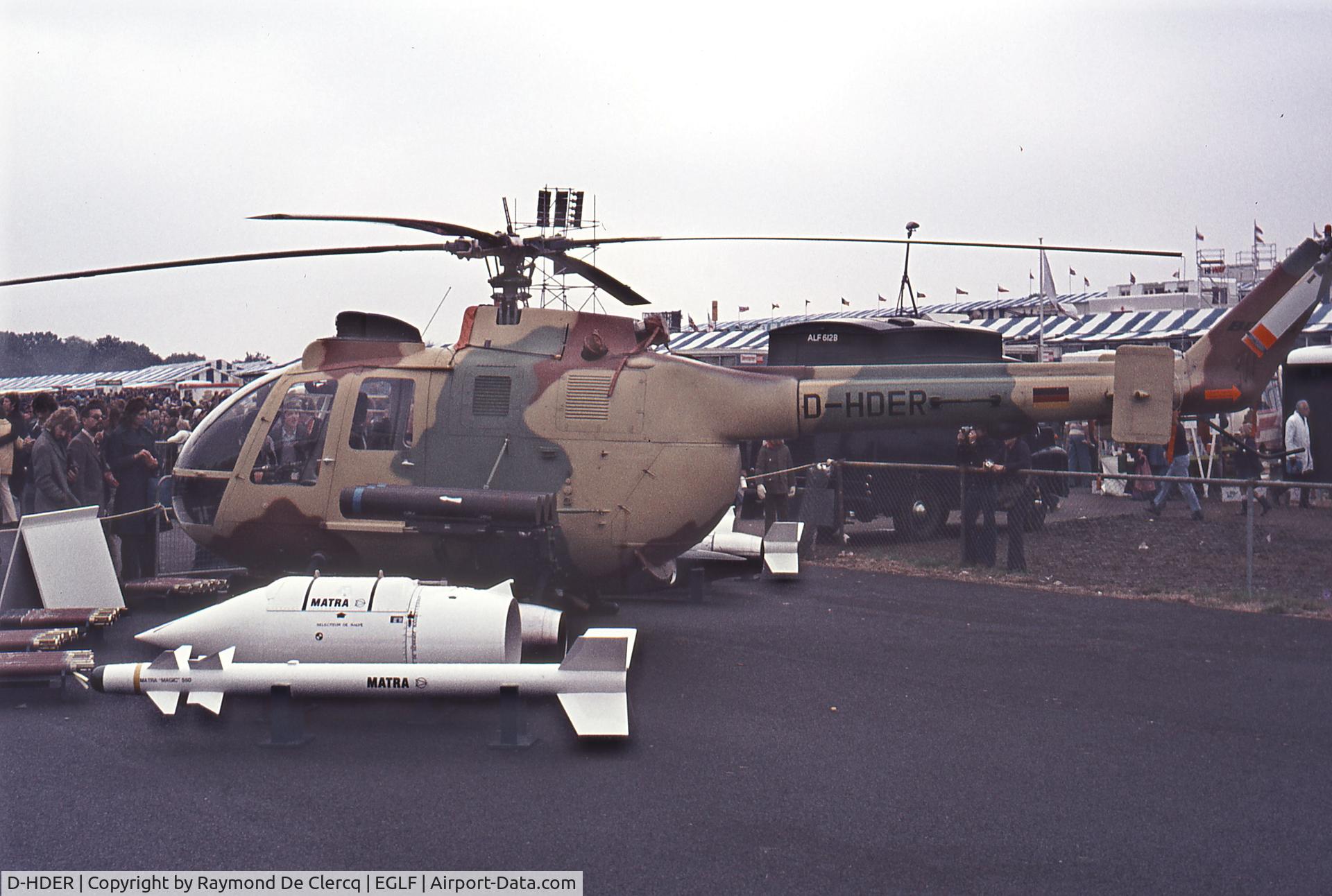 D-HDER, MBB Bo-105C C/N S-150, Farnborough 1976
