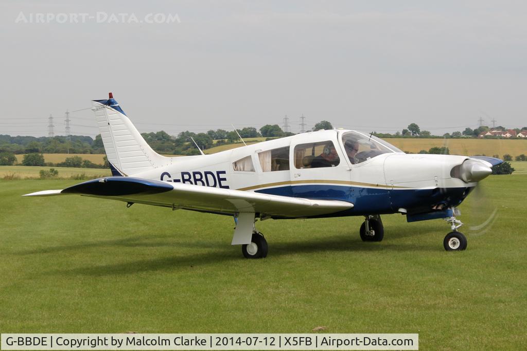 G-BBDE, 1973 Piper PA-28R-200-2 Cherokee Arrow II C/N 28R-7335250, Piper PA-28R-200-2 Cherokee Arrow II, Fishburn Airfield UK, July 2014.