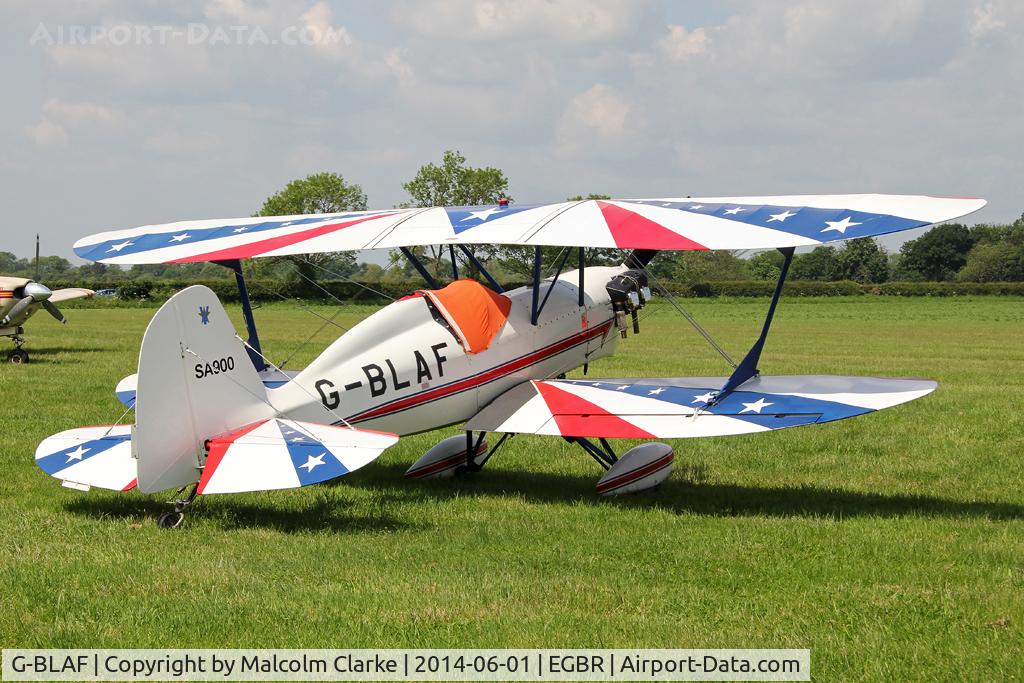 G-BLAF, 1987 Stolp SA-900 V-Star C/N PFA 106-10651, Stolp SA-900 V-Star at The Real Aeroplane Club's Biplane and Open Cockpit Fly-In, Breighton Airfield, June 1st 2014.