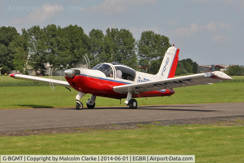 G-BGMT, 1978 Socata Rallye 235E Gabier C/N 13126, Socata Rallye 235E Gabier at The Real Aeroplane Club's Biplane and Open Cockpit Fly-In, Breighton Airfield, June 1st 2014.