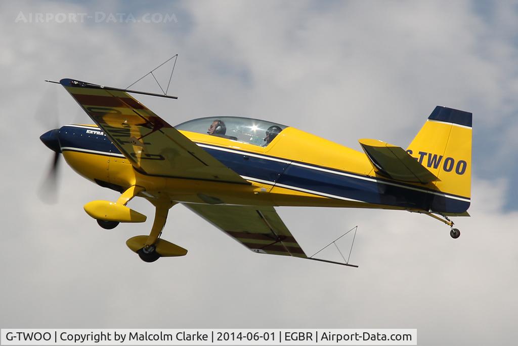 G-TWOO, 1996 Extra EA-300/200 C/N 05, Extra EA-300-200 at The Real Aeroplane Club's Biplane and Open Cockpit Fly-In, Breighton Airfield, June 1st 2014.