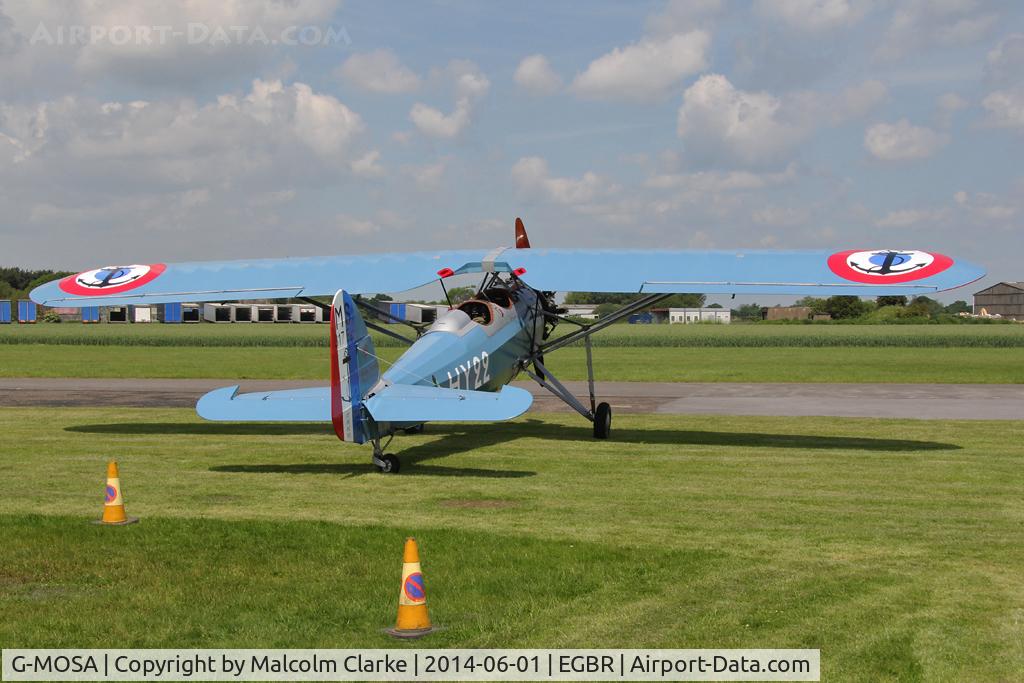 G-MOSA, 1952 Morane-Saulnier MS.317 C/N 351, Morane-Saulnier MS.317 at The Real Aeroplane Club's Biplane and Open Cockpit Fly-In, Breighton Airfield, June 1st 2014.