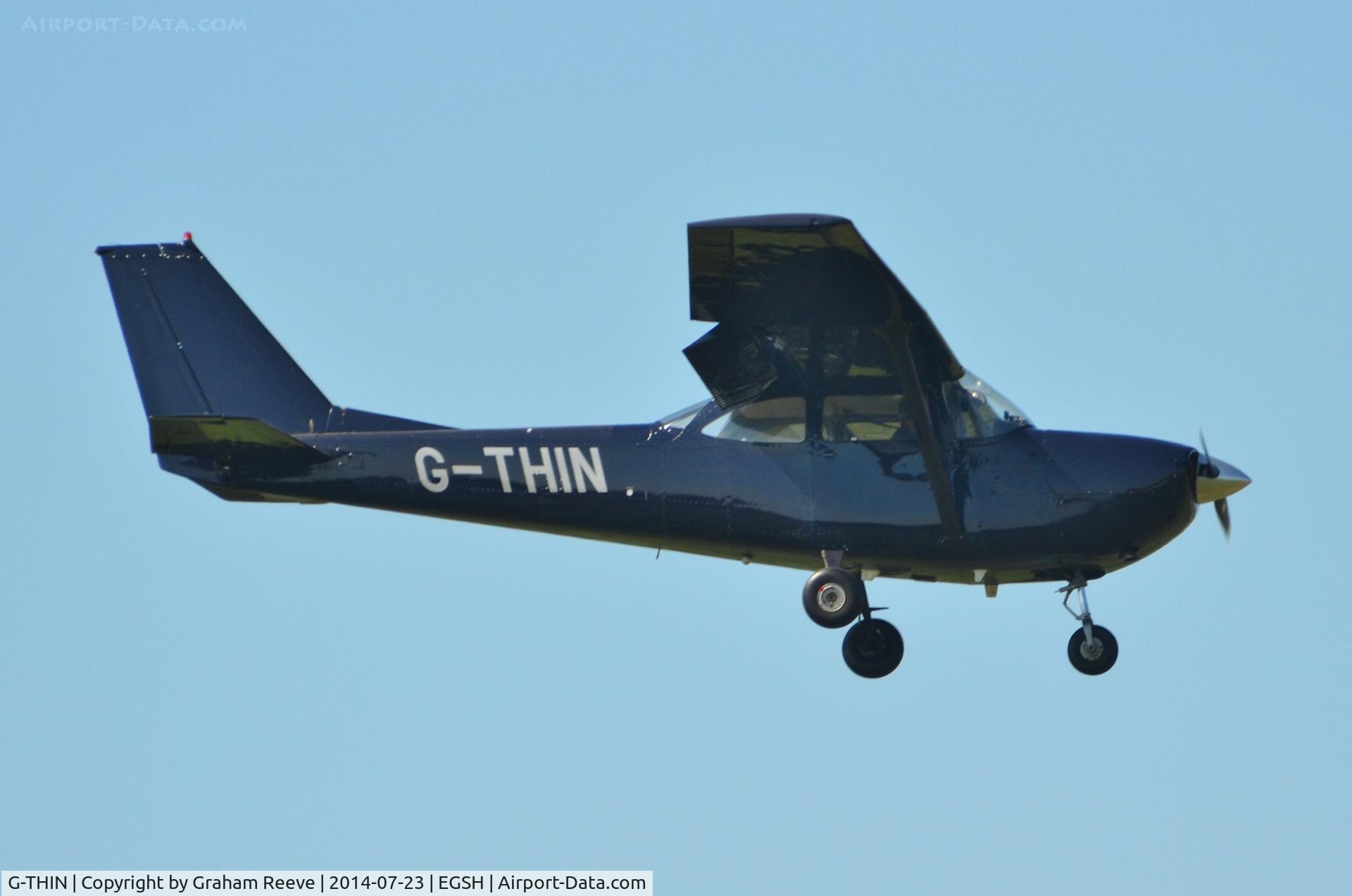 G-THIN, 1967 Reims Cessna FR172E C/N 0016, about to land at Norwich.