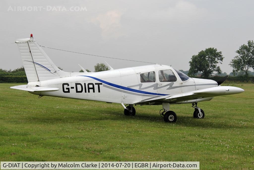 G-DIAT, 1974 Piper PA-28-140 Cherokee Cruiser C/N 28-7425322, Piper PA-28-140 Cherokee at The Fly-In & Vintage Air Race, The Real Aeroplane Company, Breighton Airfield, July 2014.