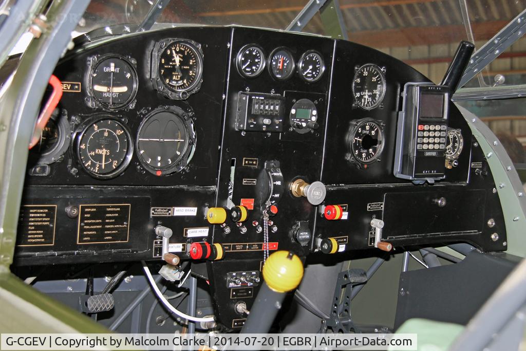 G-CGEV, 1970 Heliopolis Gomhouria Mk.6 (Bu-181) C/N 067, Bücker Bü-181D Bestmann (Gomhouria 181 MK6) at The Fly-In & Vintage Air Race, The Real Aeroplane Company, Breighton Airfield, July 2014.