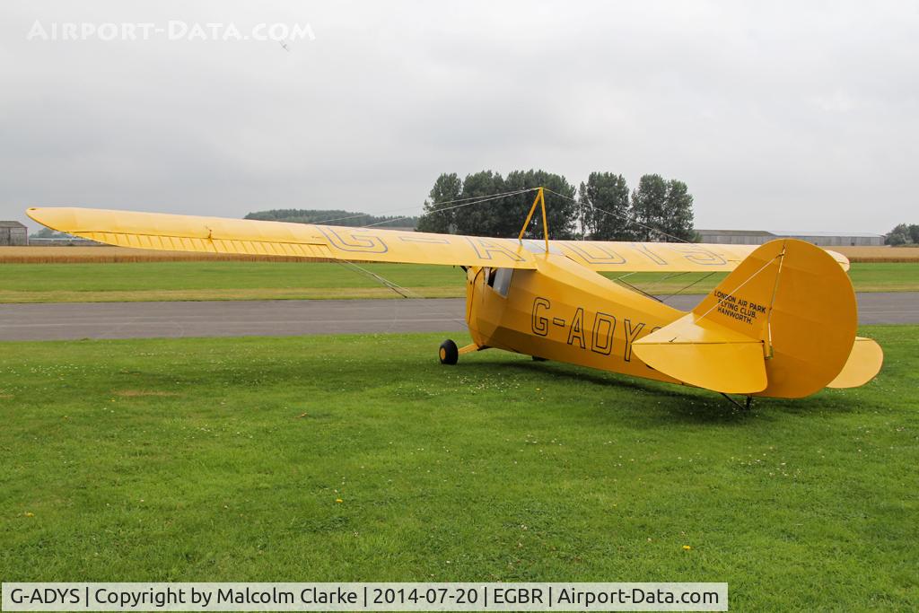 G-ADYS, 1935 Aeronca C-3 C/N A-600, Aeronca C-3 at The Fly-In & Vintage Air Race, The Real Aeroplane Company, Breighton Airfield, July 2014.