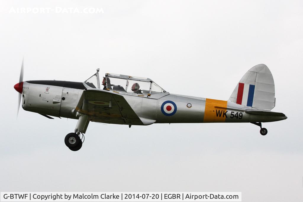 G-BTWF, 1951 De Havilland DHC-1 Chipmunk T.10 C/N C1/0564, De Havilland DHC-1 Chipmunk 22 at The Fly-In & Vintage Air Race, The Real Aeroplane Company, Breighton Airfield, July 2014.