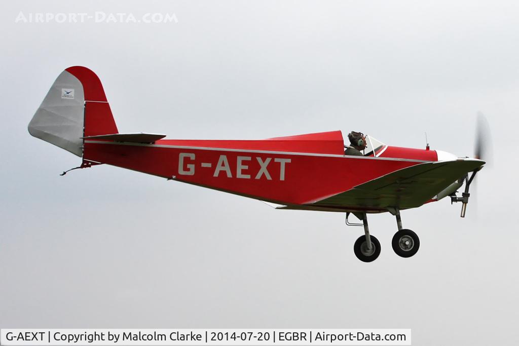 G-AEXT, 1937 Dart Kitten II C/N 123, Dart Kitten II at The Fly-In & Vintage Air Race, The Real Aeroplane Company, Breighton Airfield, July 2014.