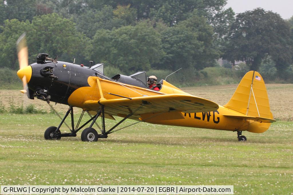 G-RLWG, 1942 Ryan PT-22 Recruit (ST3KR) C/N 1716, Ryan PT-22 Recruit (ST3KR) at The Fly-In & Vintage Air Race, The Real Aeroplane Company, Breighton Airfield, July 2014.