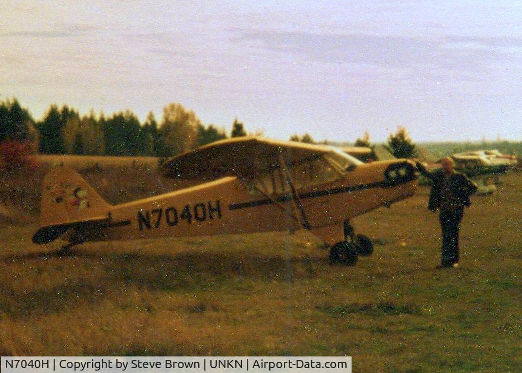N7040H, 1946 Piper J3C-65 Cub C/N 20291, Ed Brown with his 1946 J-3 in the 1980's. Bought in 1963 for $1300.