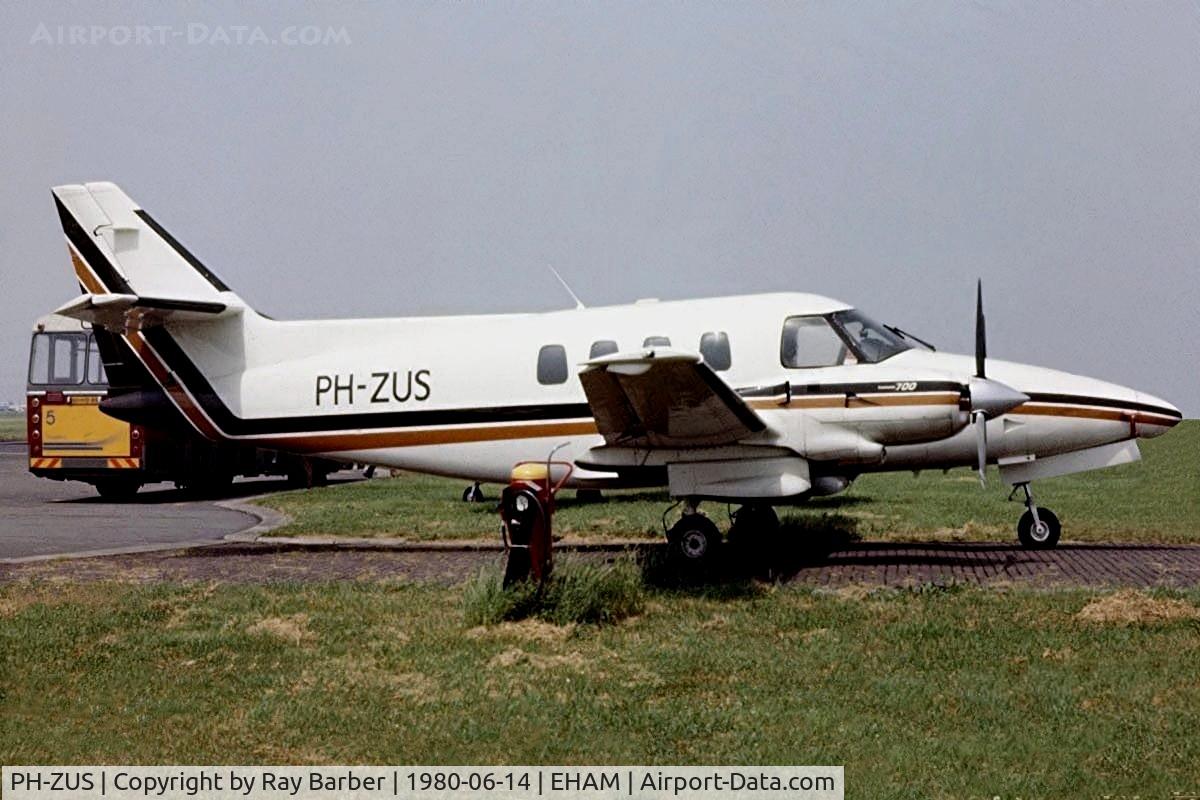 PH-ZUS, 1979 Rockwell International 700 C/N 70019, Rockwell Commander 700 [70019]  Amsterdam-Schiphol~PH 14/06/1980. From a slide.