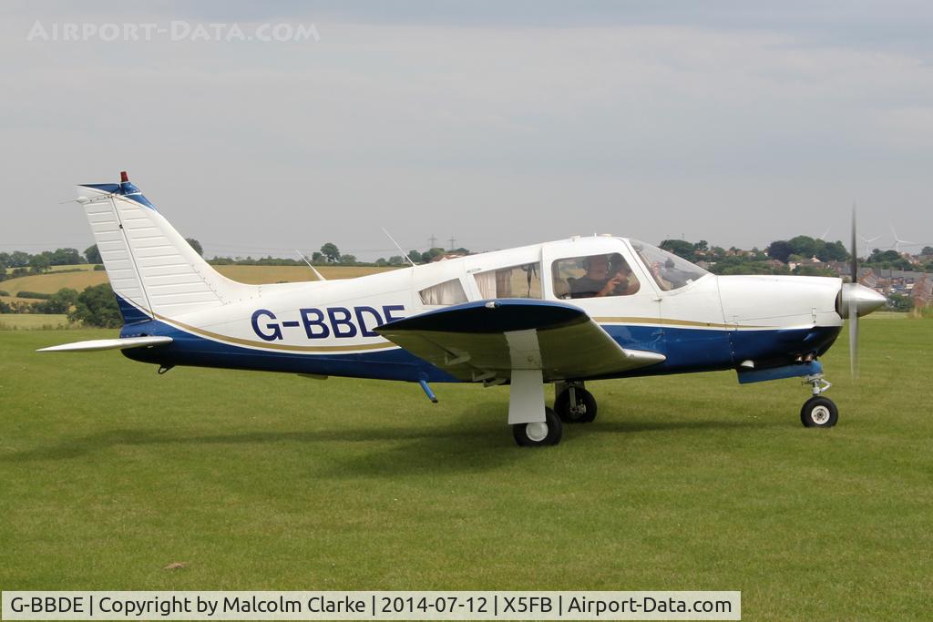 G-BBDE, 1973 Piper PA-28R-200-2 Cherokee Arrow II C/N 28R-7335250, Piper PA-28R-200-2 Cherokee Arrow II, Fishburn Airfield UK, July 2014.