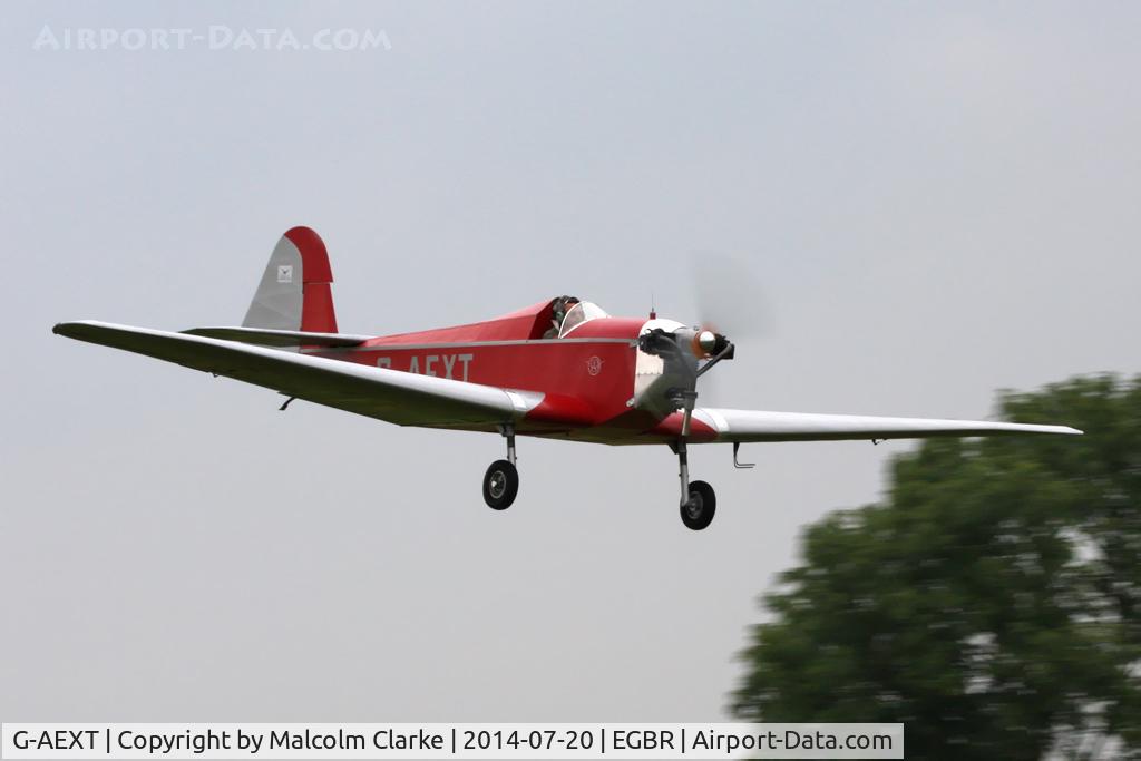 G-AEXT, 1937 Dart Kitten II C/N 123, Dart Kitten II at The Fly-In & Vintage Air Race, The Real Aeroplane Company, Breighton Airfield, July 2014.
