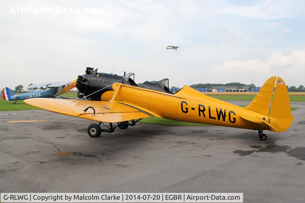 G-RLWG, 1942 Ryan PT-22 Recruit (ST3KR) C/N 1716, Ryan PT-22 Recruit (ST3KR) at The Fly-In & Vintage Air Race, The Real Aeroplane Company, Breighton Airfield, July 2014.