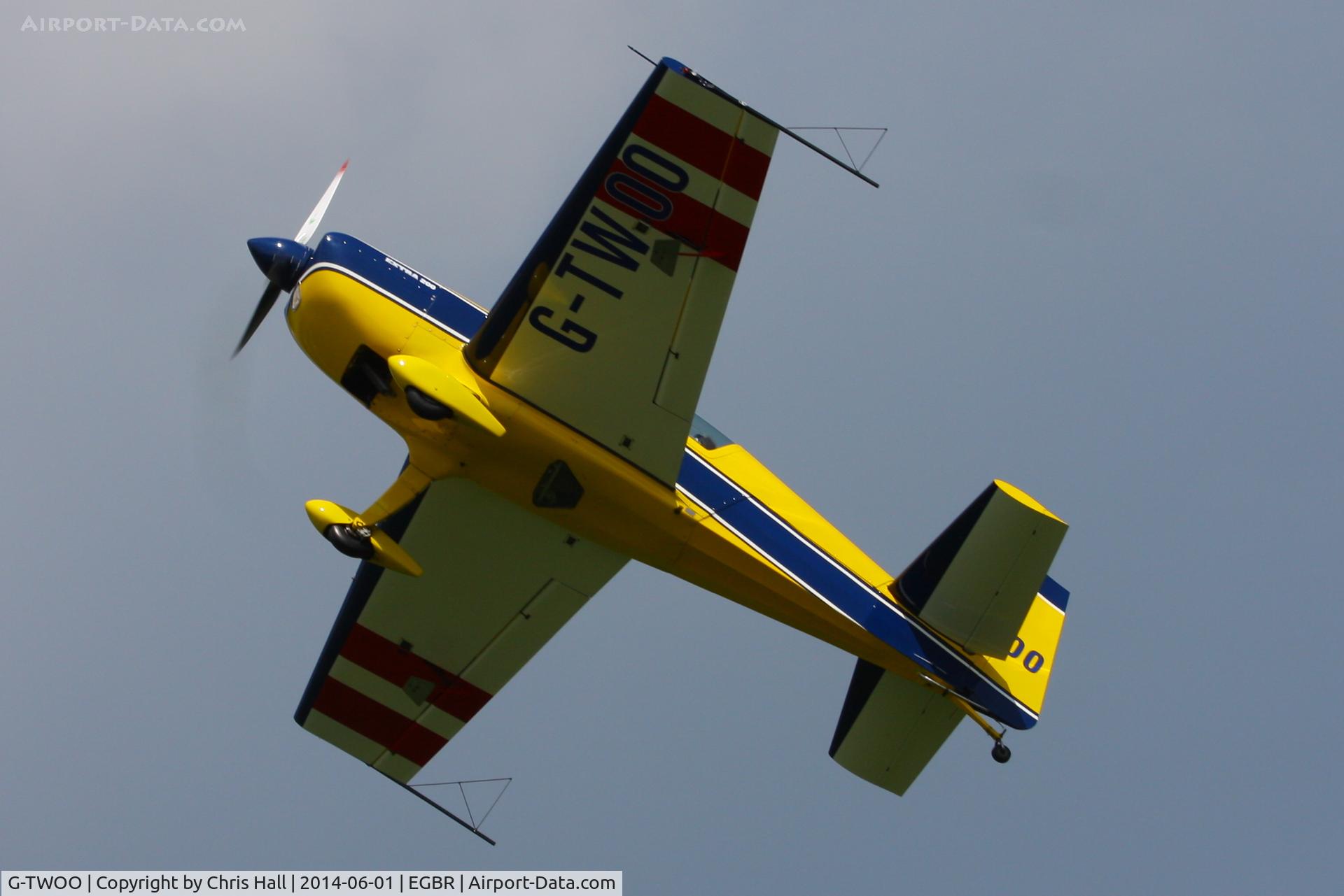 G-TWOO, 1996 Extra EA-300/200 C/N 05, at Breighton's Open Cockpit & Biplane Fly-in, 2014