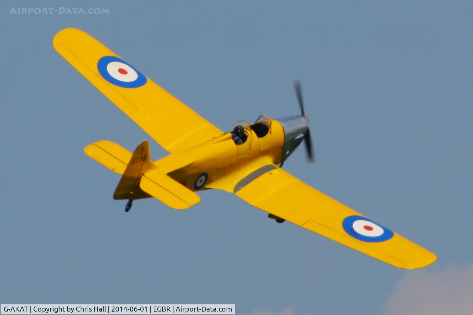G-AKAT, 1940 Miles M14A Hawk Trainer 3 C/N 2005, at Breighton's Open Cockpit & Biplane Fly-in, 2014