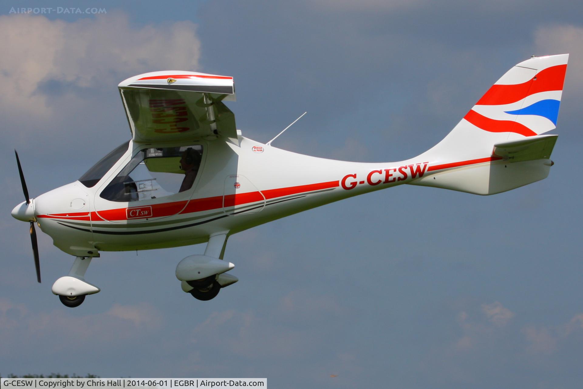 G-CESW, 2007 Flight Design CTSW C/N 8296, at Breighton's Open Cockpit & Biplane Fly-in, 2014