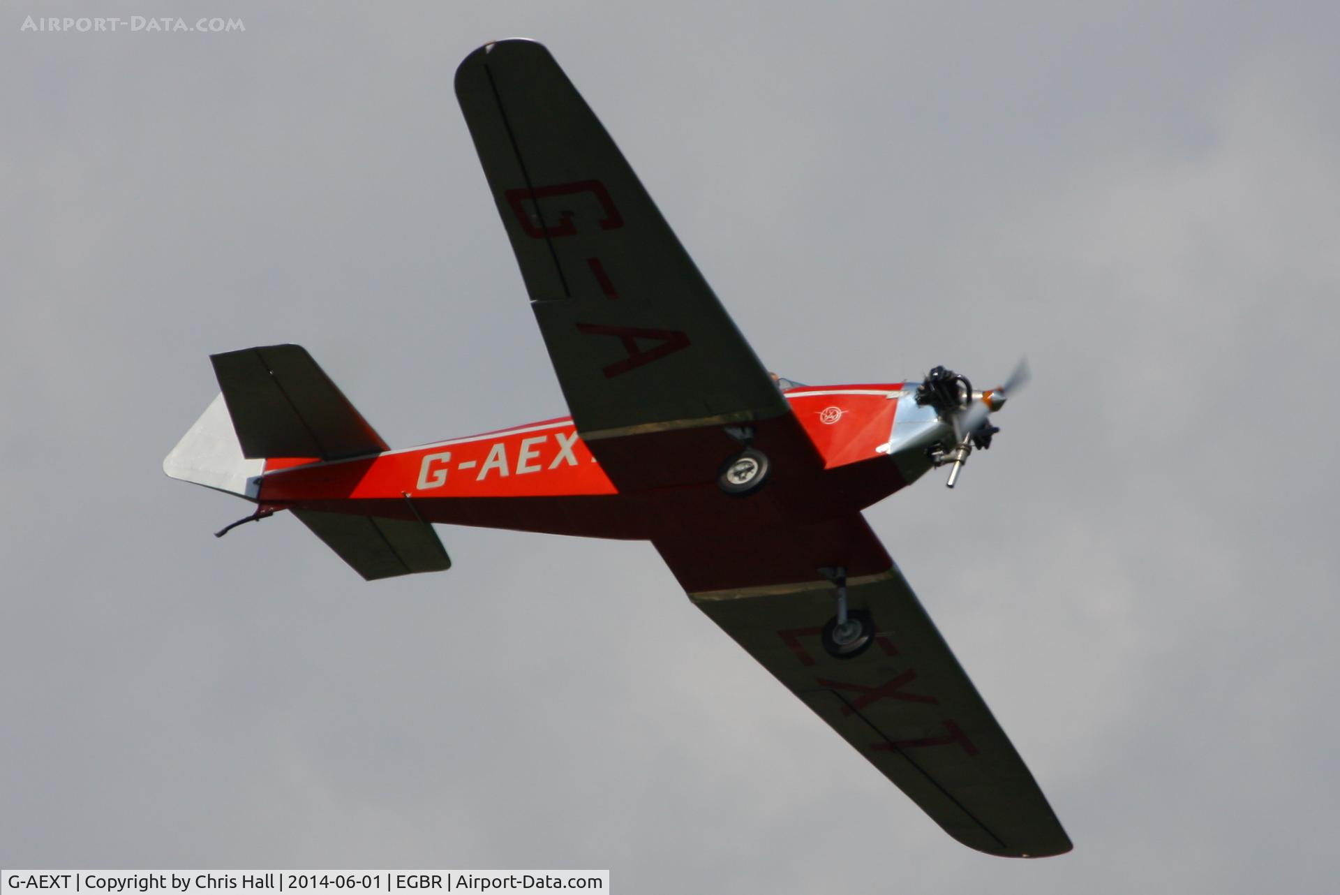 G-AEXT, 1937 Dart Kitten II C/N 123, at Breighton's Open Cockpit & Biplane Fly-in, 2014