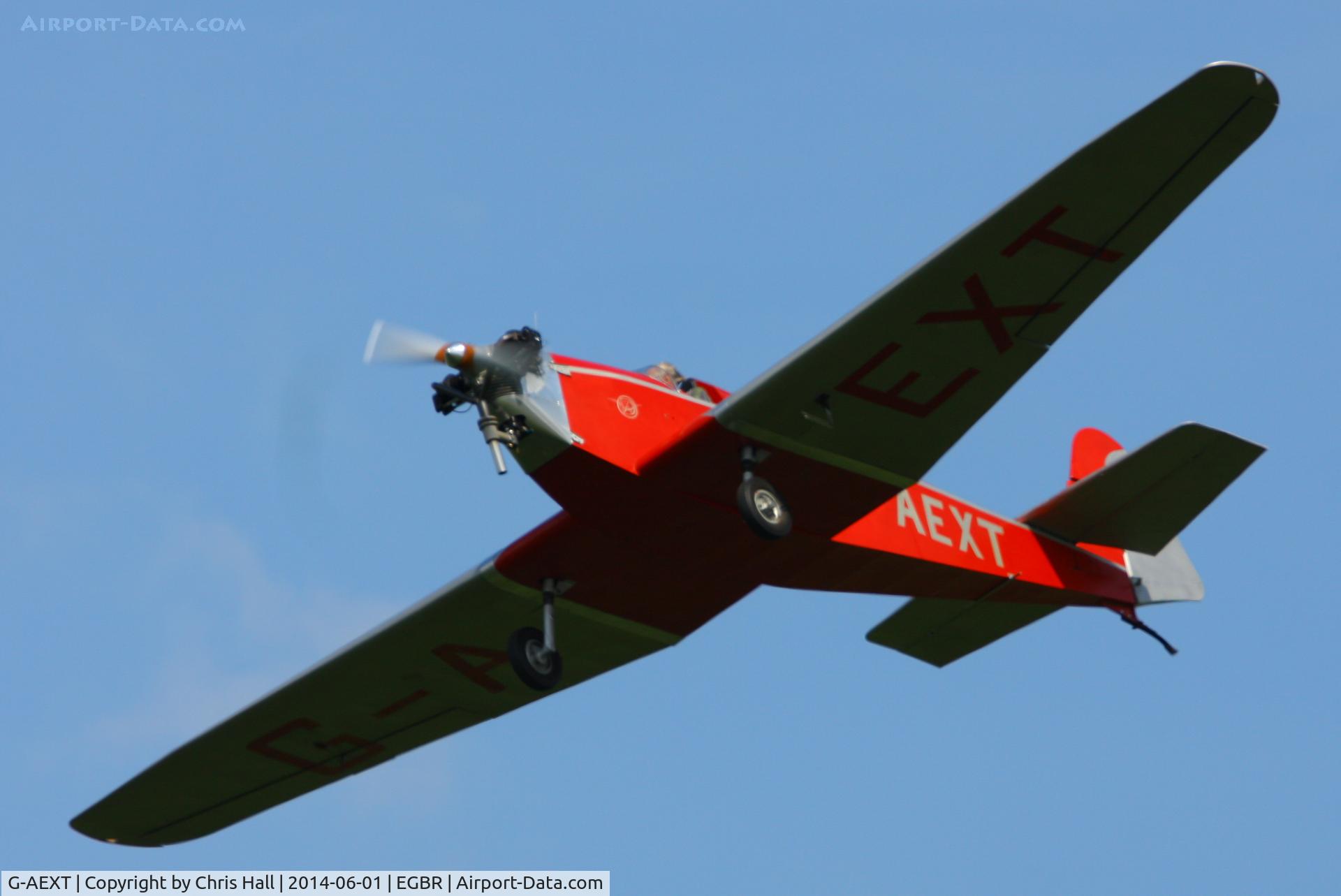 G-AEXT, 1937 Dart Kitten II C/N 123, at Breighton's Open Cockpit & Biplane Fly-in, 2014