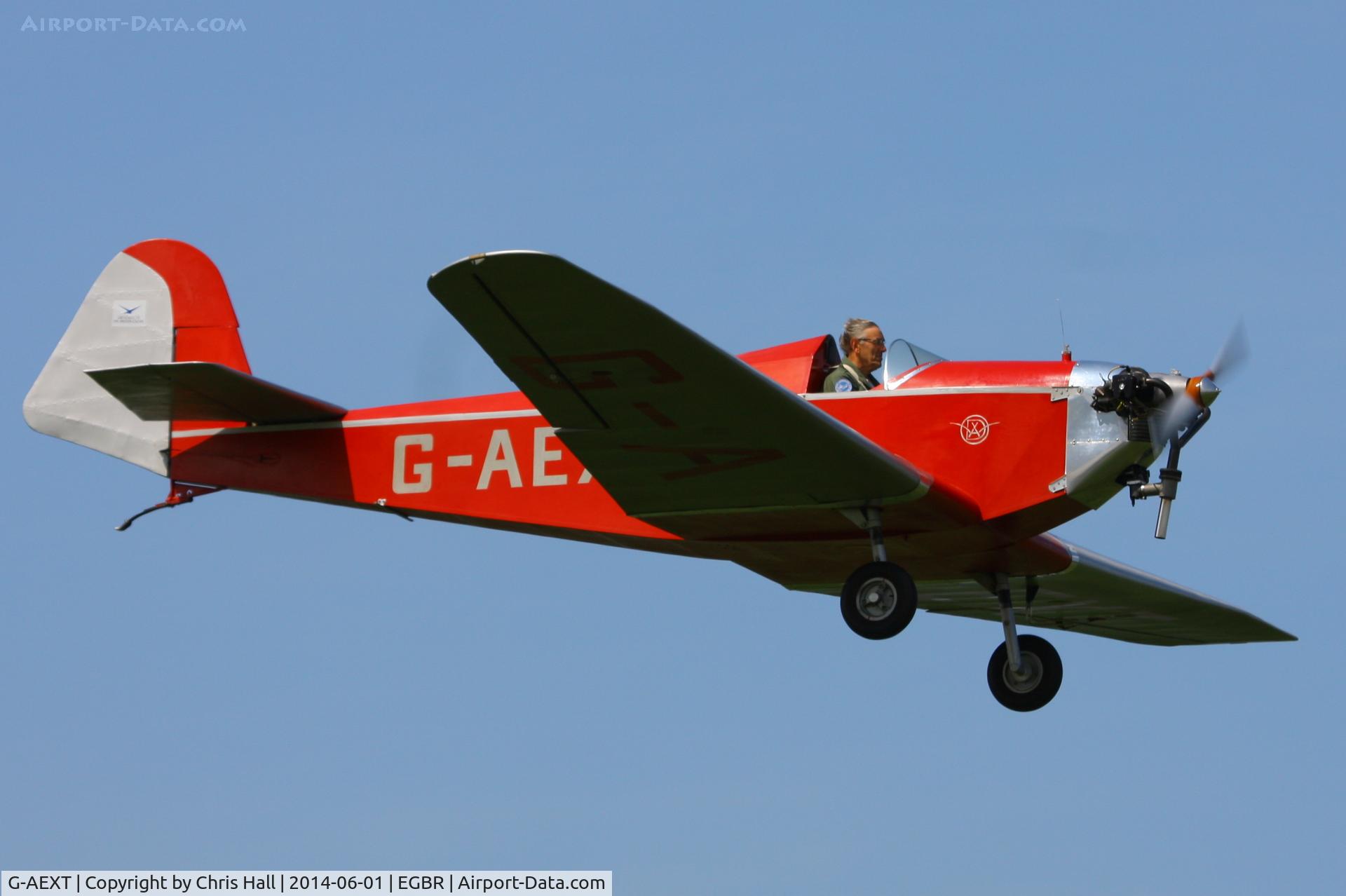 G-AEXT, 1937 Dart Kitten II C/N 123, at Breighton's Open Cockpit & Biplane Fly-in, 2014