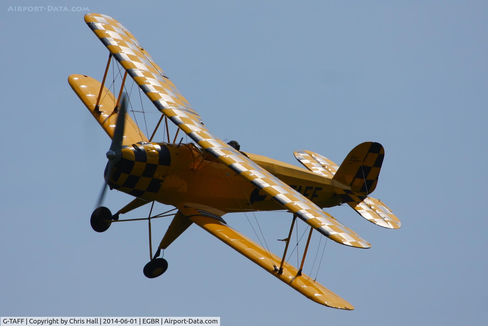 G-TAFF, 1957 CASA 1-131E Jungmann C/N 1129, at Breighton's Open Cockpit & Biplane Fly-in, 2014