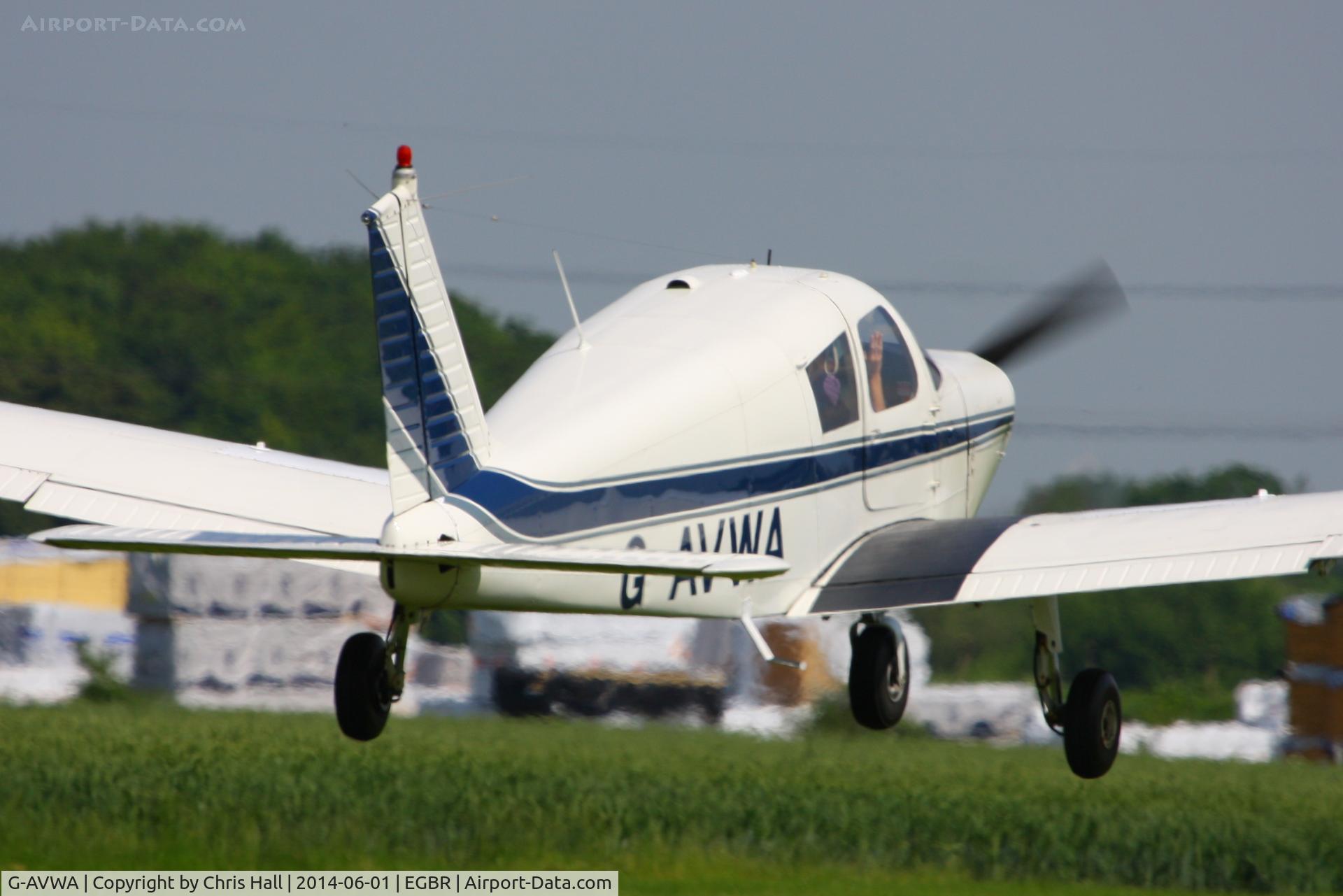 G-AVWA, 1967 Piper PA-28-140 Cherokee C/N 28-23660, at Breighton's Open Cockpit & Biplane Fly-in, 2014