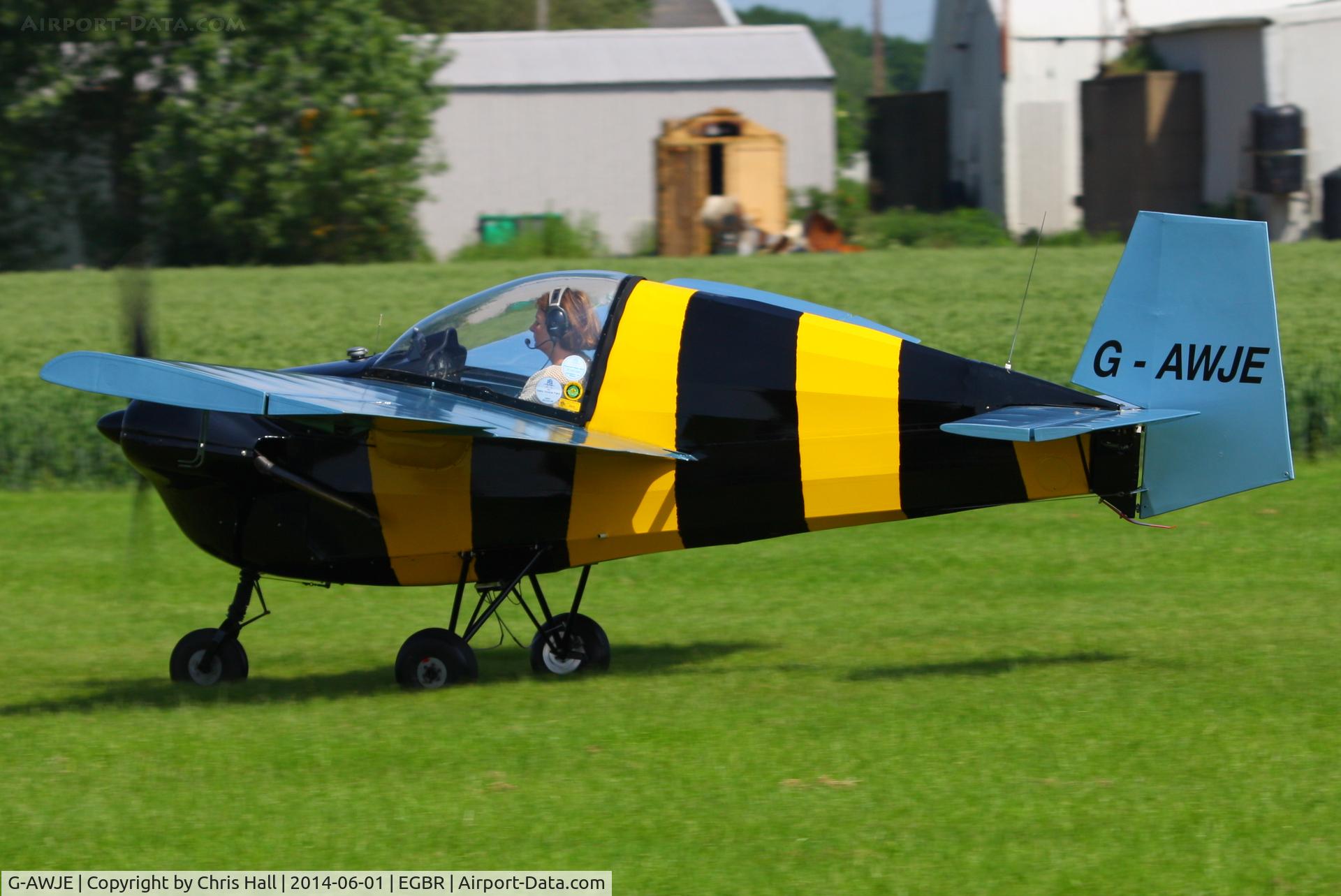G-AWJE, 1968 Tipsy T-66 Nipper Mk 3 C/N S121, at Breighton's Open Cockpit & Biplane Fly-in, 2014