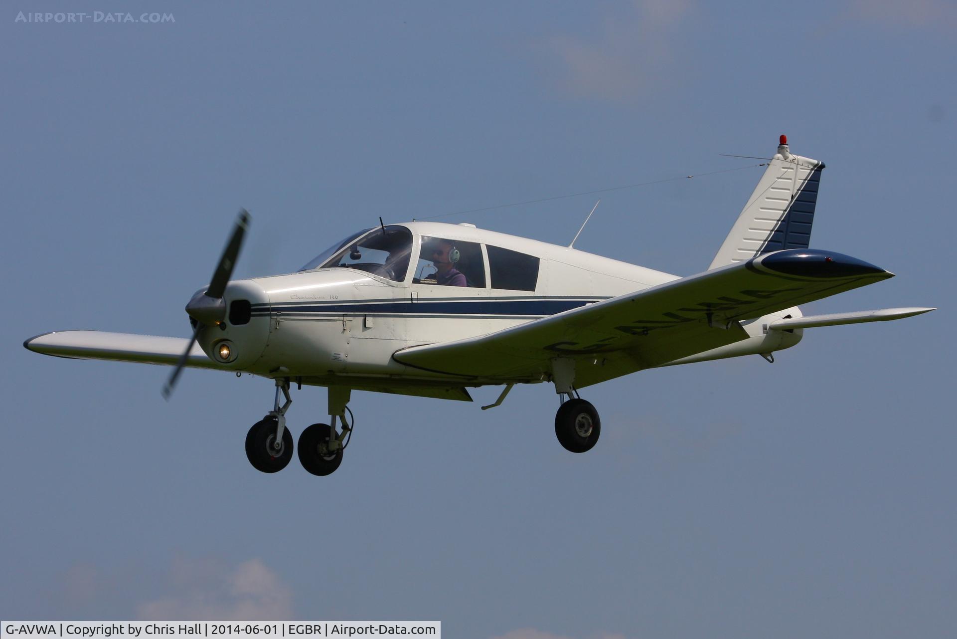 G-AVWA, 1967 Piper PA-28-140 Cherokee C/N 28-23660, at Breighton's Open Cockpit & Biplane Fly-in, 2014
